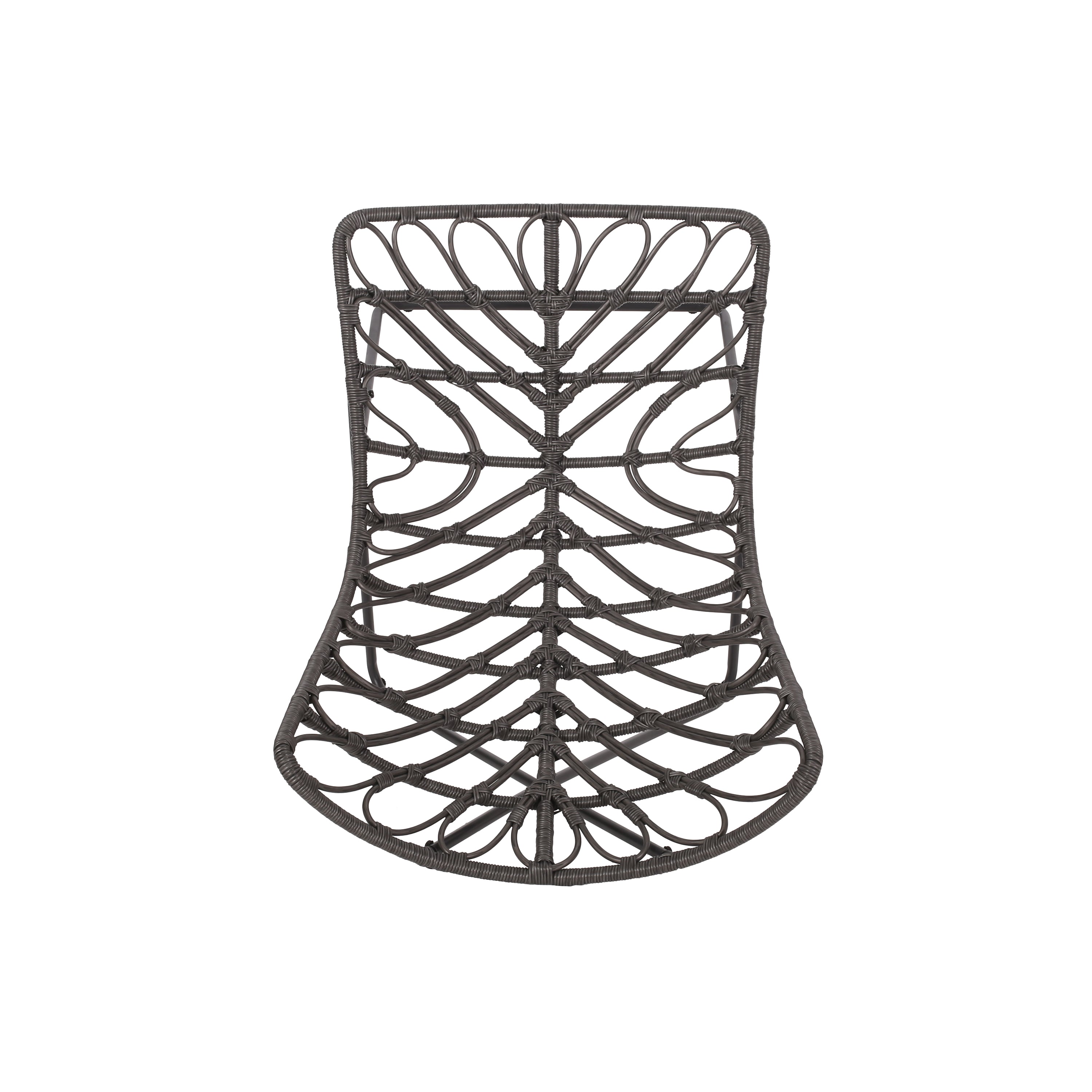Outdoor Rattan Chair with Geometric Cross Base, Set of 2