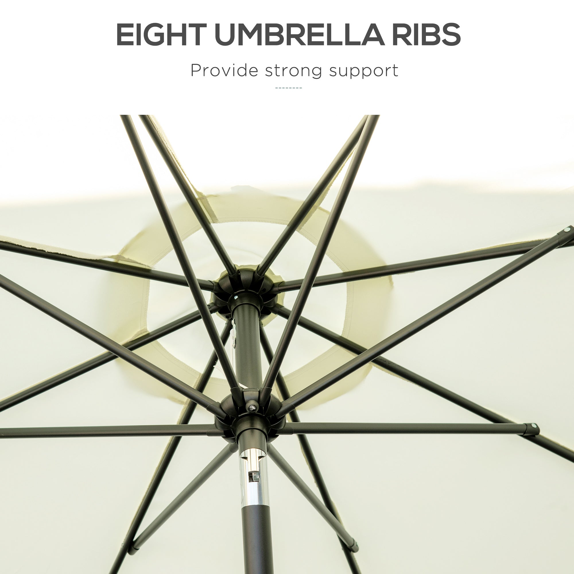 9' Fringe Edge Patio Umbrella with Push Button Tilt and Crank