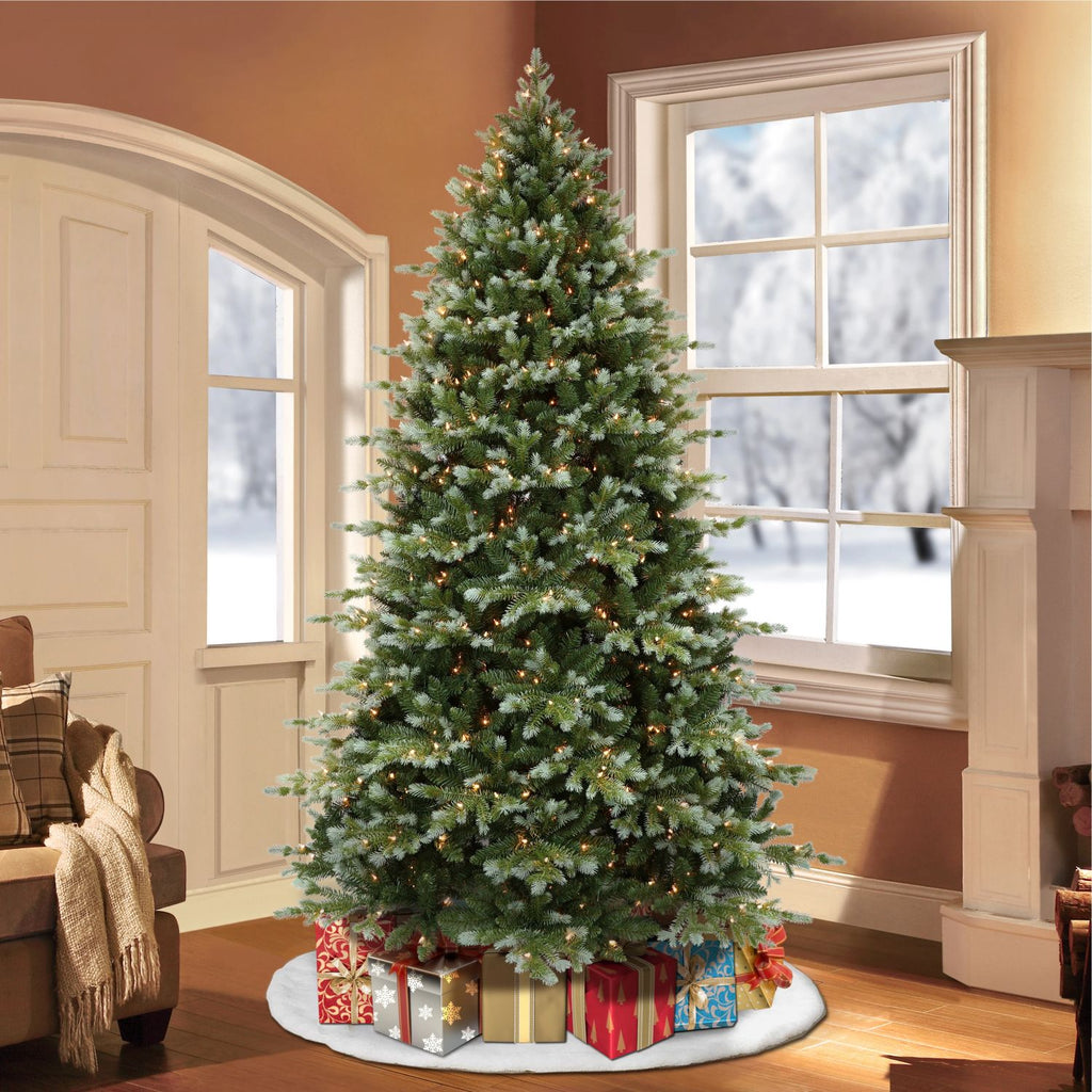 7.5 ft Pre-lit Colorado Blue Spruce Artificial Christmas Tree with Clear Lights & Metal Stand