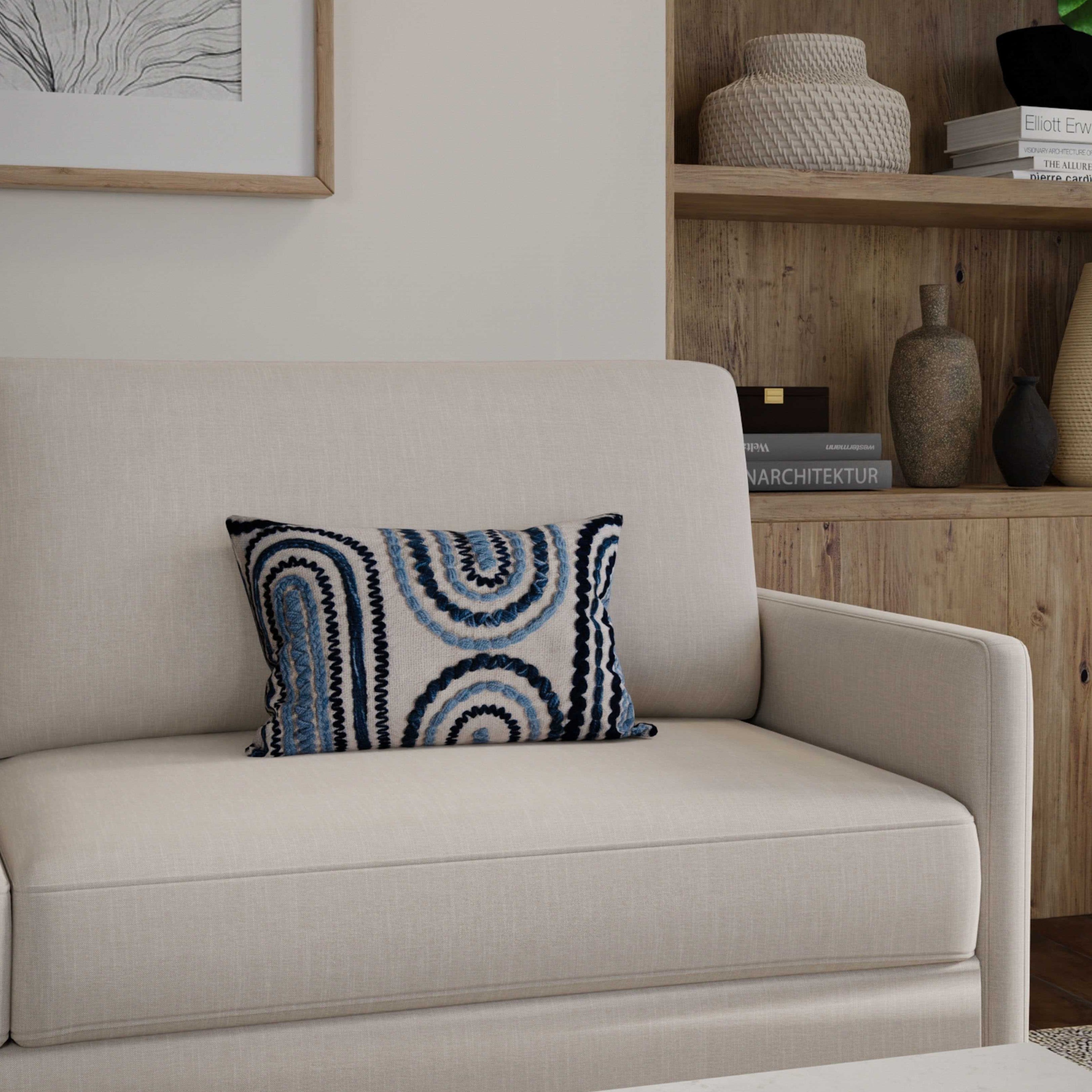 Woven Applied Yarns Abstract Decorative Throw Pillow