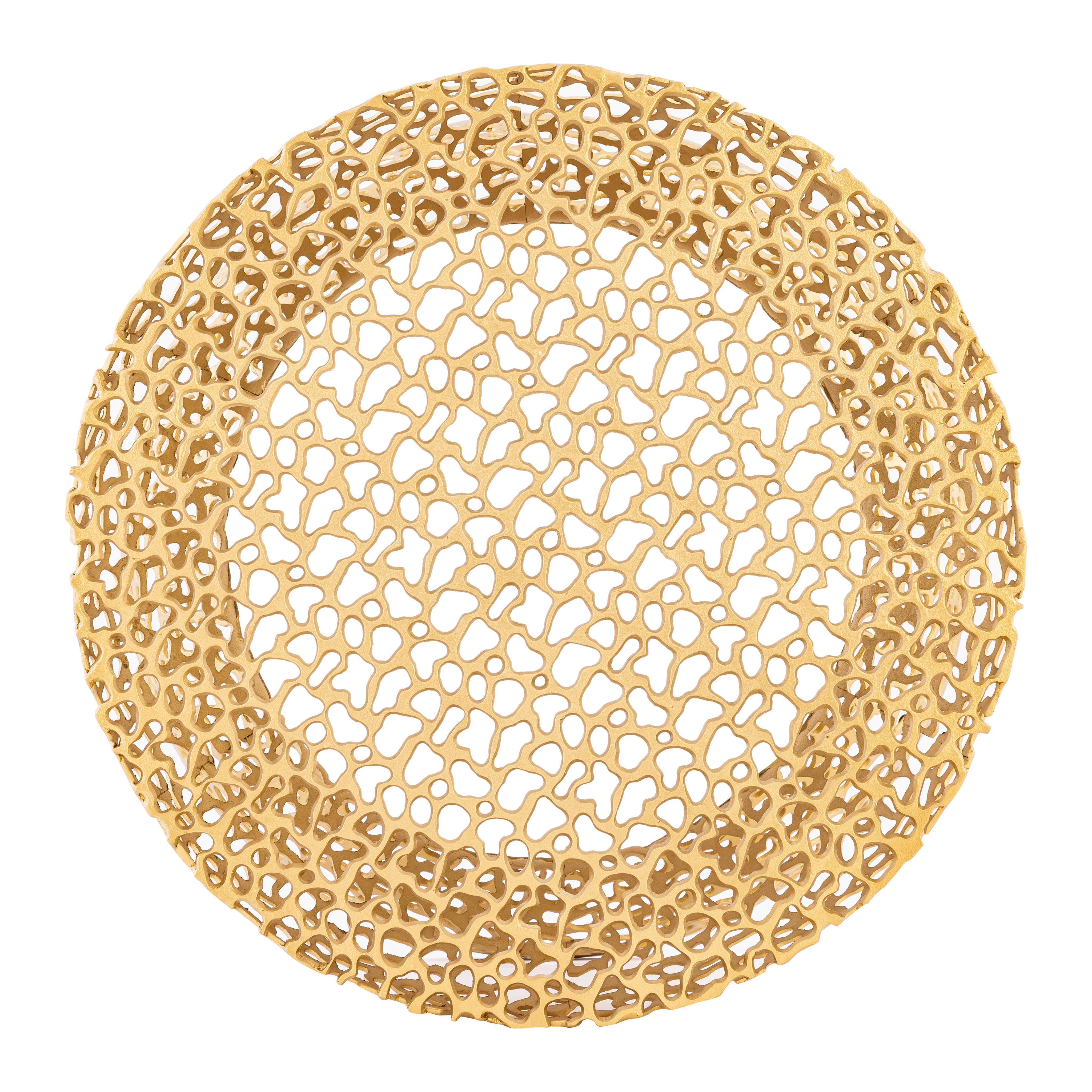 Lattice Pattern Gold Coffee Table
