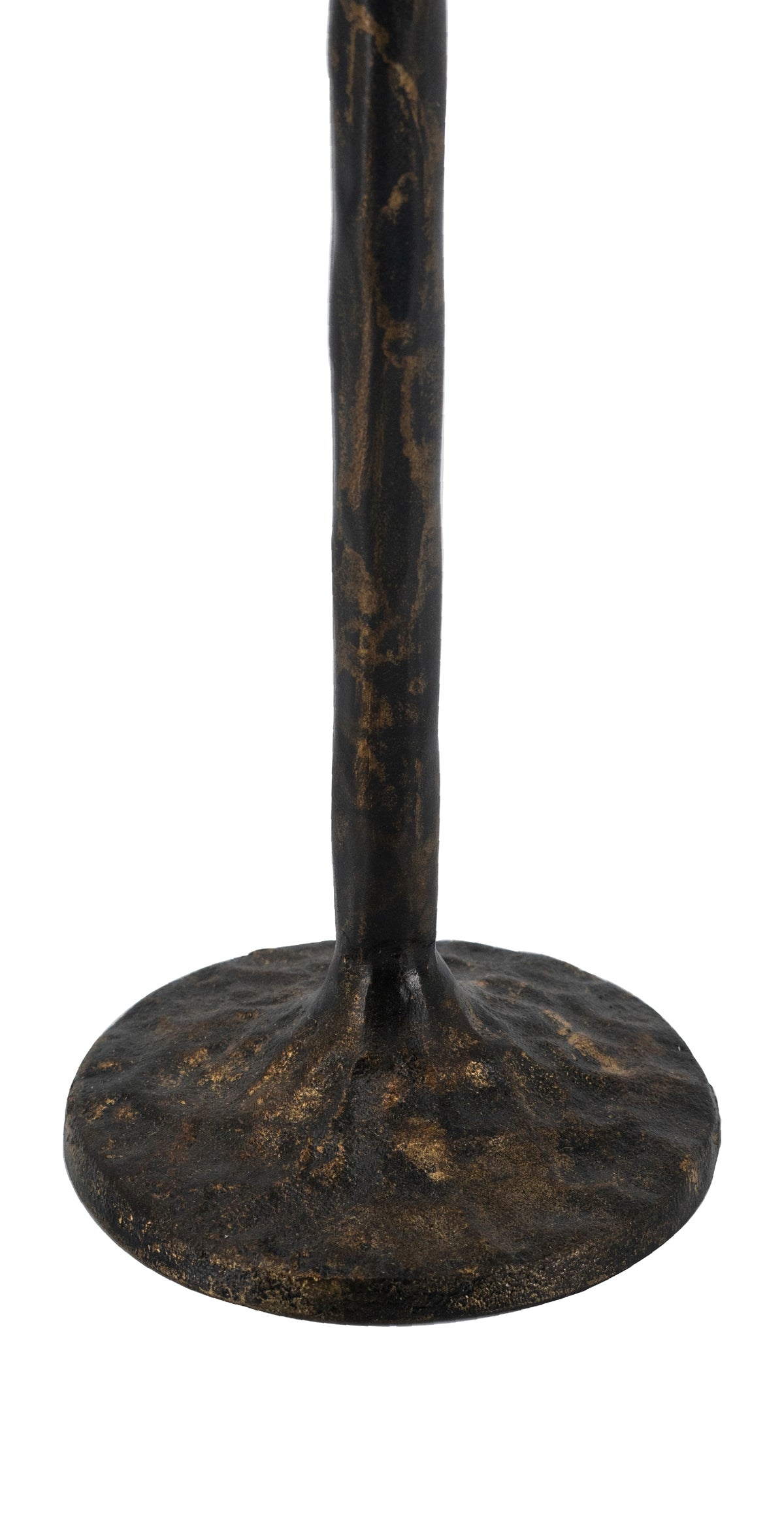 Black and Gold Iron Candle Holders with Playful Loop Design, Set of 2
