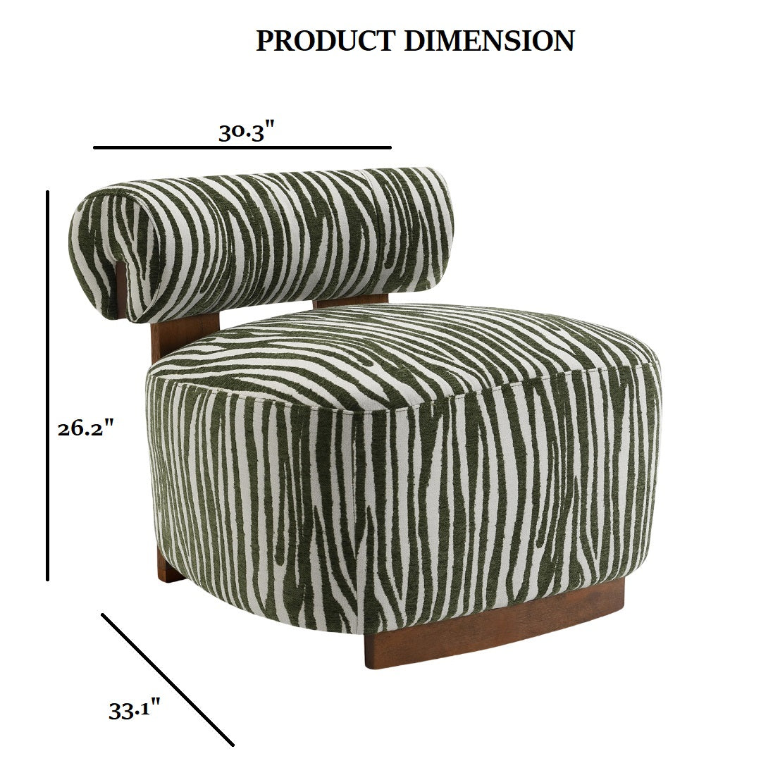 Avril Modern Zebra Stripe Accent Chair