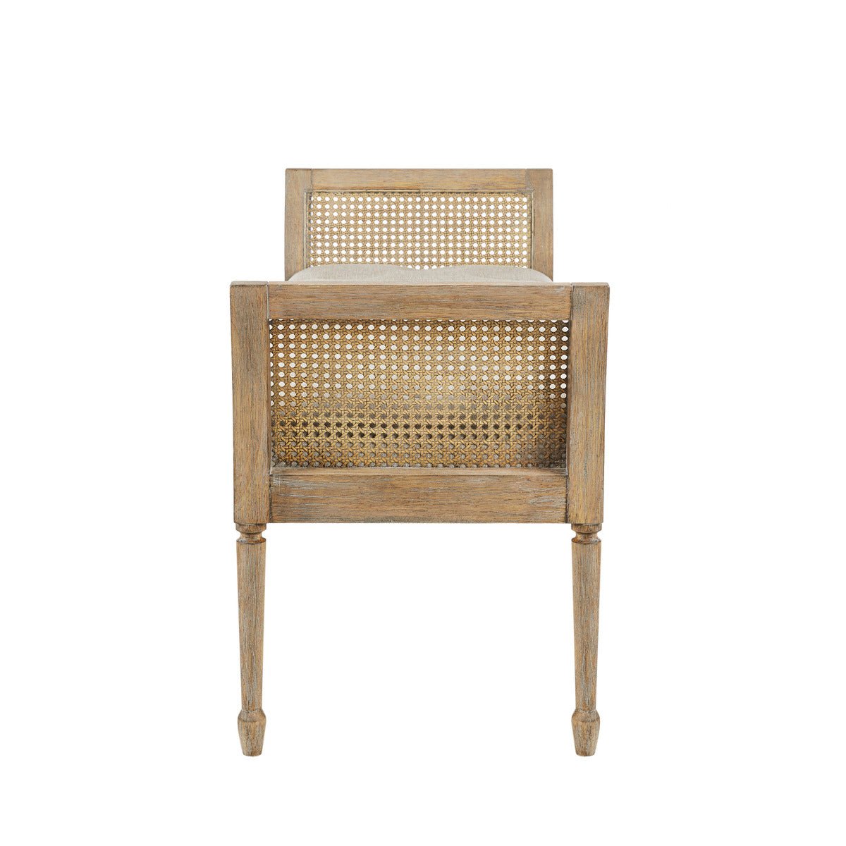 Accent Bench with Cane Frame and Tufting Detailing - Benches