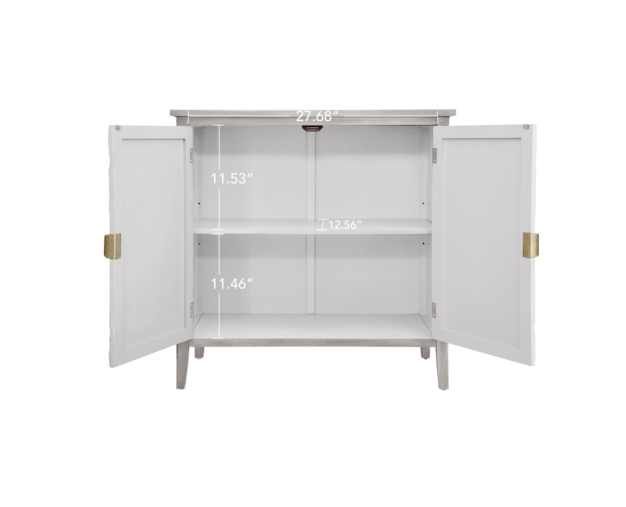Accent Cabinet with 2 Doors and Gold Pattern Handle - Cabinets