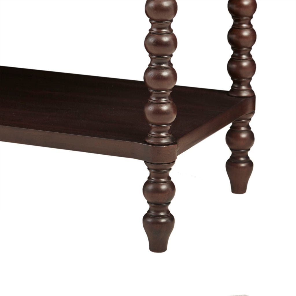 Accent Chest with Double Drawer, Lower Shelf and Turned Legs - Cabinets