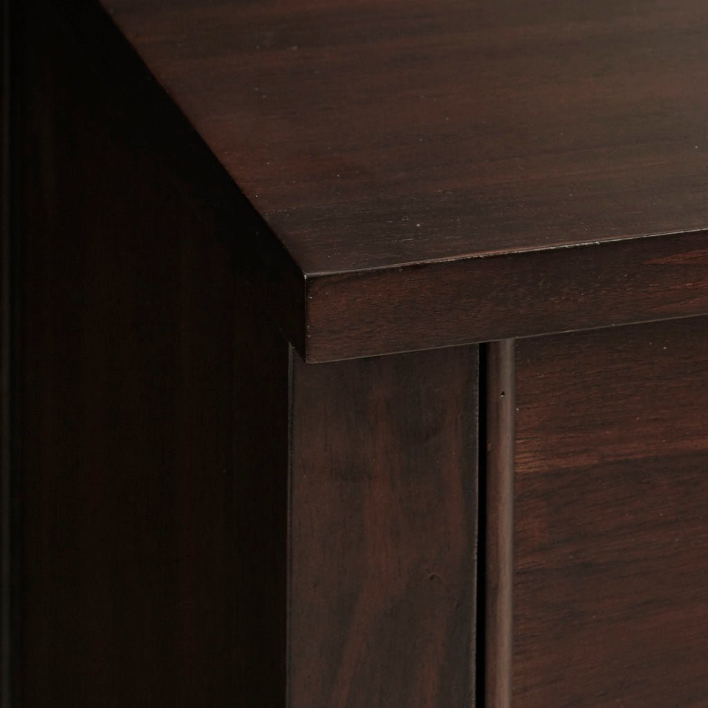 Accent Chest with Double Drawer, Lower Shelf and Turned Legs - Cabinets