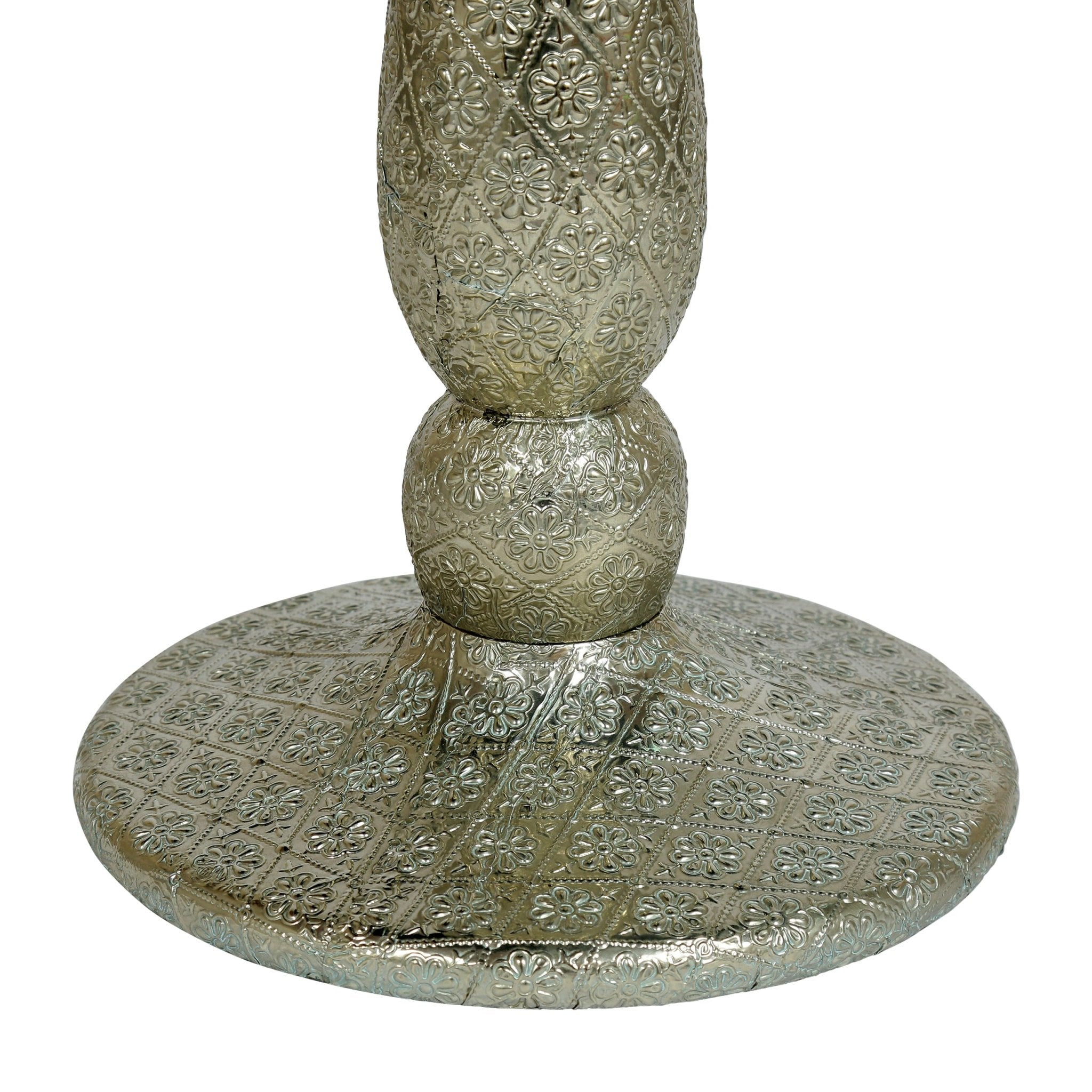 Accent Table with Iron Frame and Turned Base - Side Tables