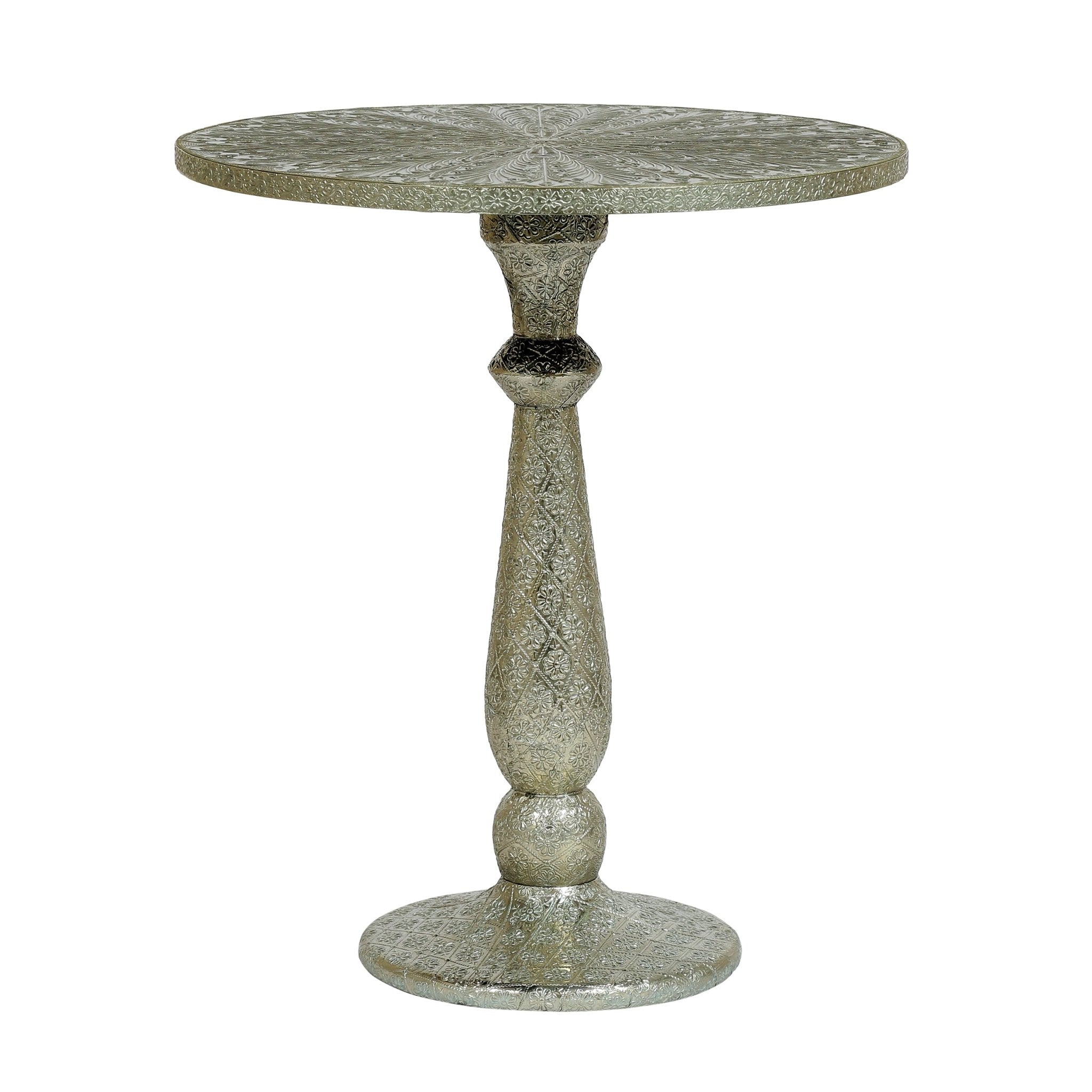 Accent Table with Iron Frame and Turned Base - Side Tables