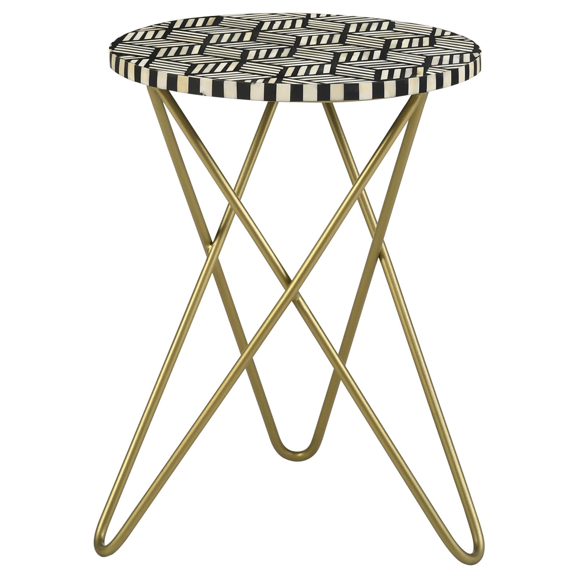 Accent Table with Metal Hairpin Legs and Round Tabletop - Side Tables