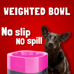 Pet Weighter Elevated Raised Weighted No-Spill Non-Slip Fillable Easy-Clean Water And Food Large Dog Bowl For Large Dogs And Cats - Hot Pink