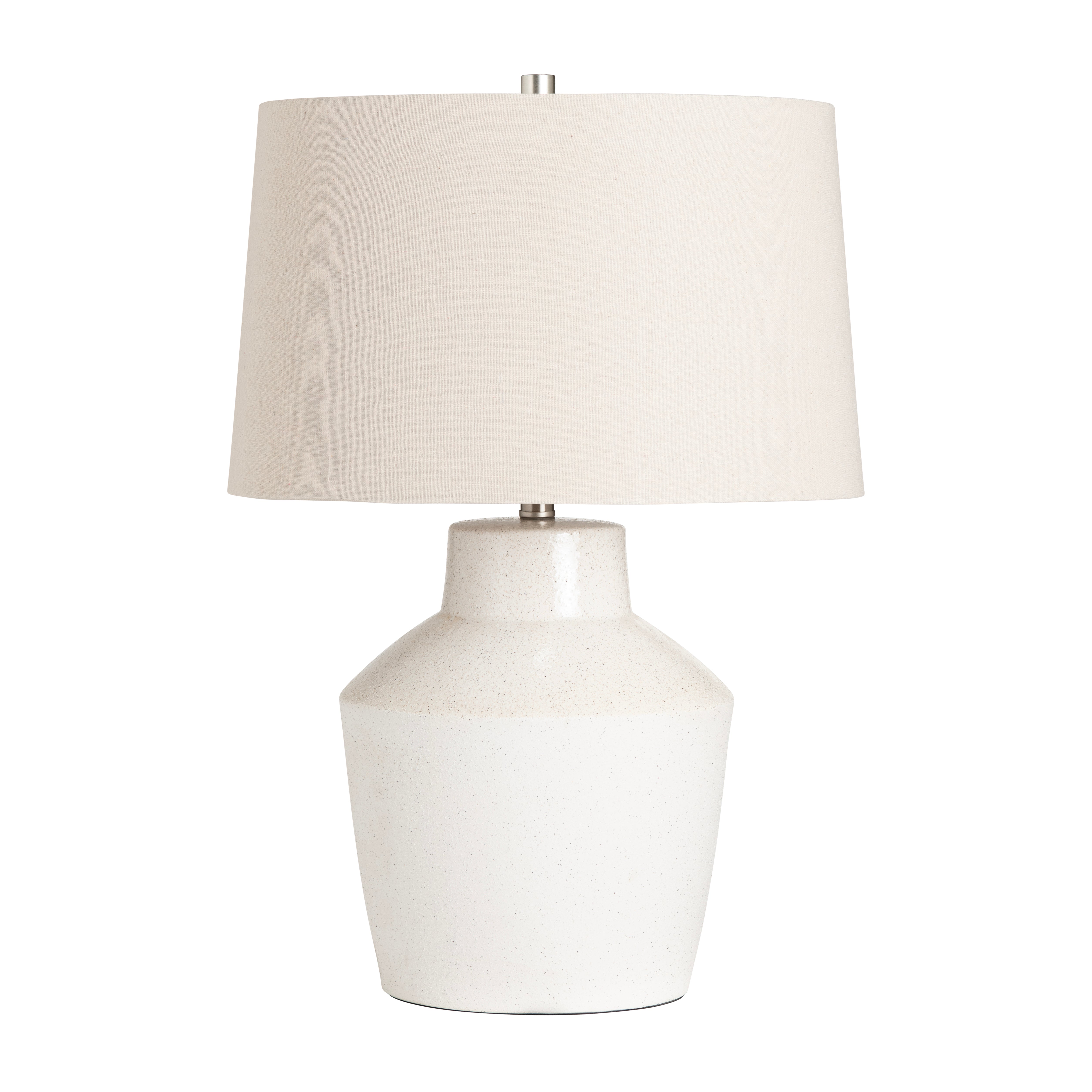 Ivory Tapered Ceramic Table Lamp with Cream Shade