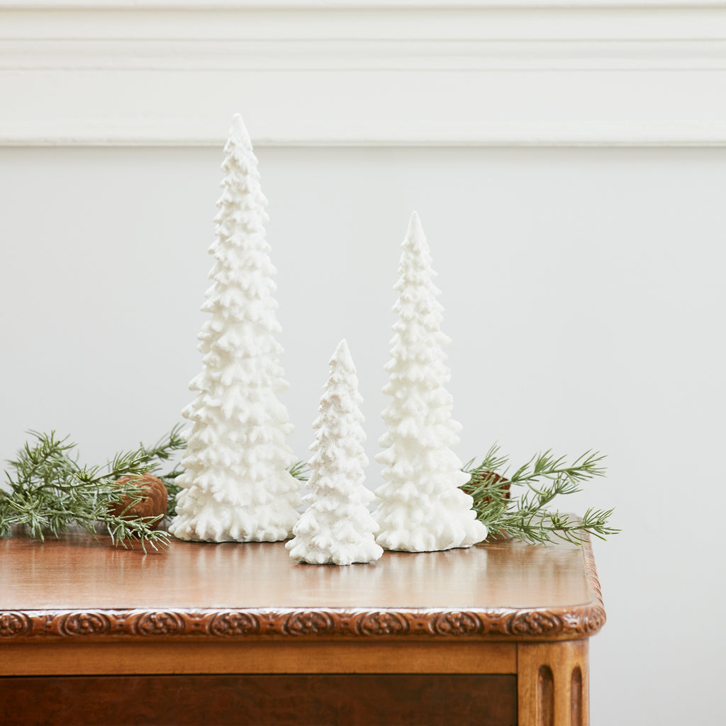 Off-White Tabletop Holiday Tree (Set of 3)
