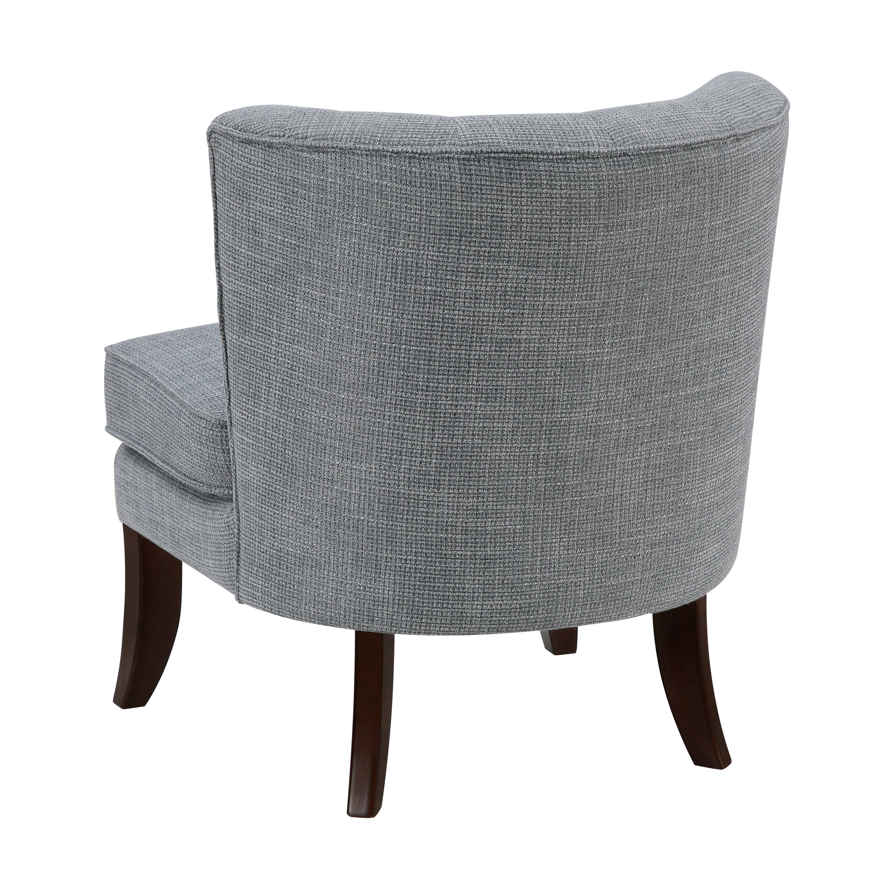 Armless Button Tufted Accent Chair with Solid Wood Legs