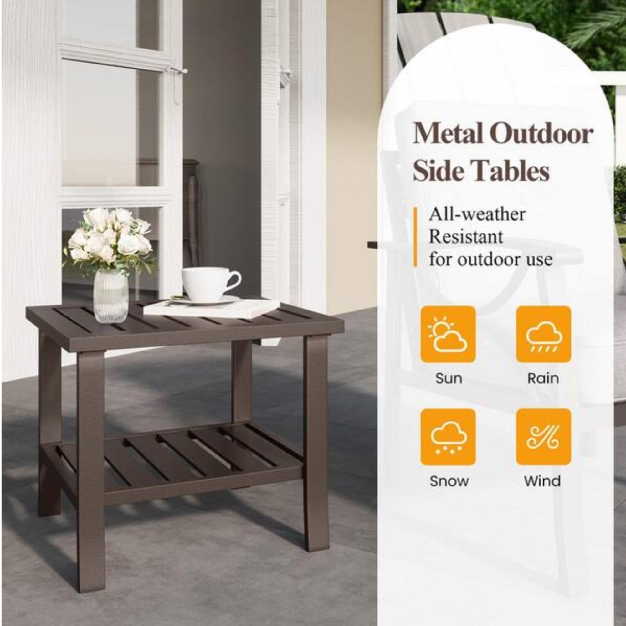Marisol 5 Piece Metal Patio Furniture Set with Loveseat