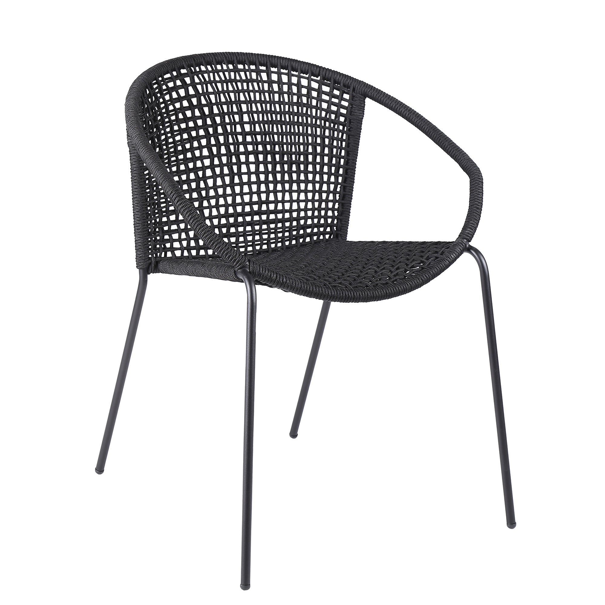 Quilla Indoor Outdoor Stackable Rope Dining Chairs, Set of 2