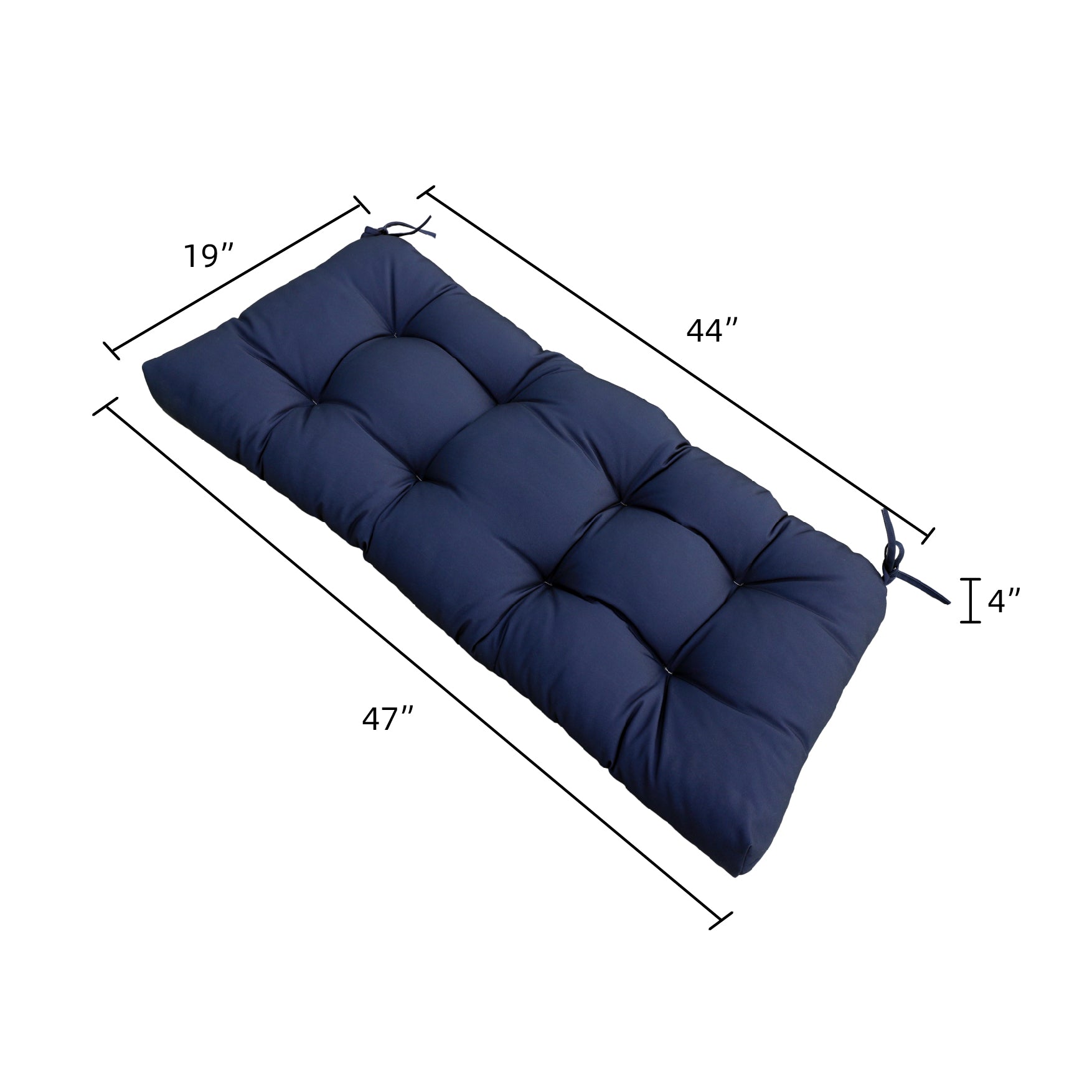 47" Tufted Outdoor Bench Cushion