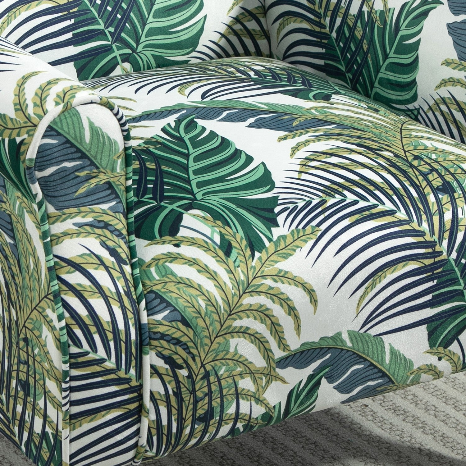 Palm Pattern  Wingback Accent Chair