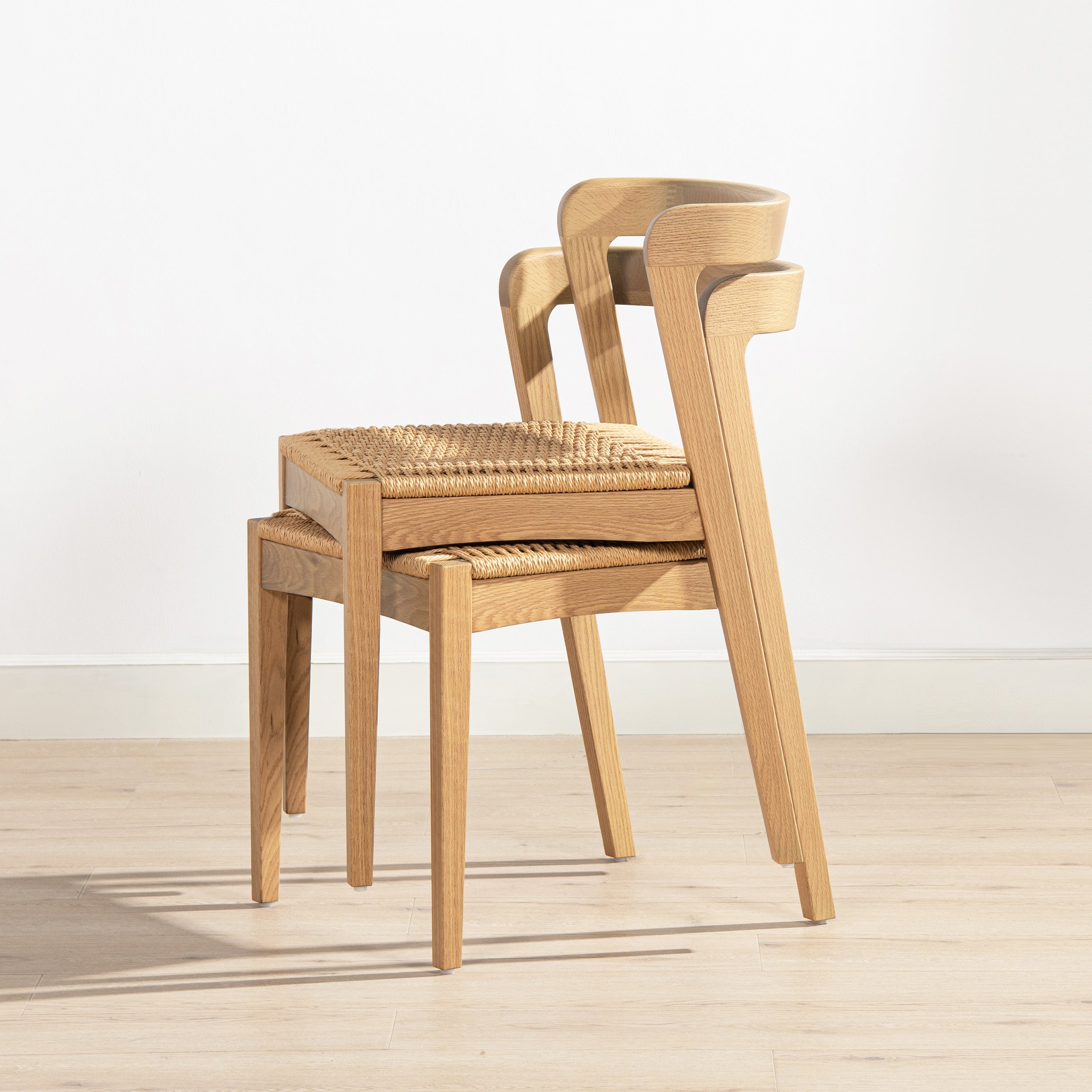 Capri Woven Seat Stacking Wood Dining Chair