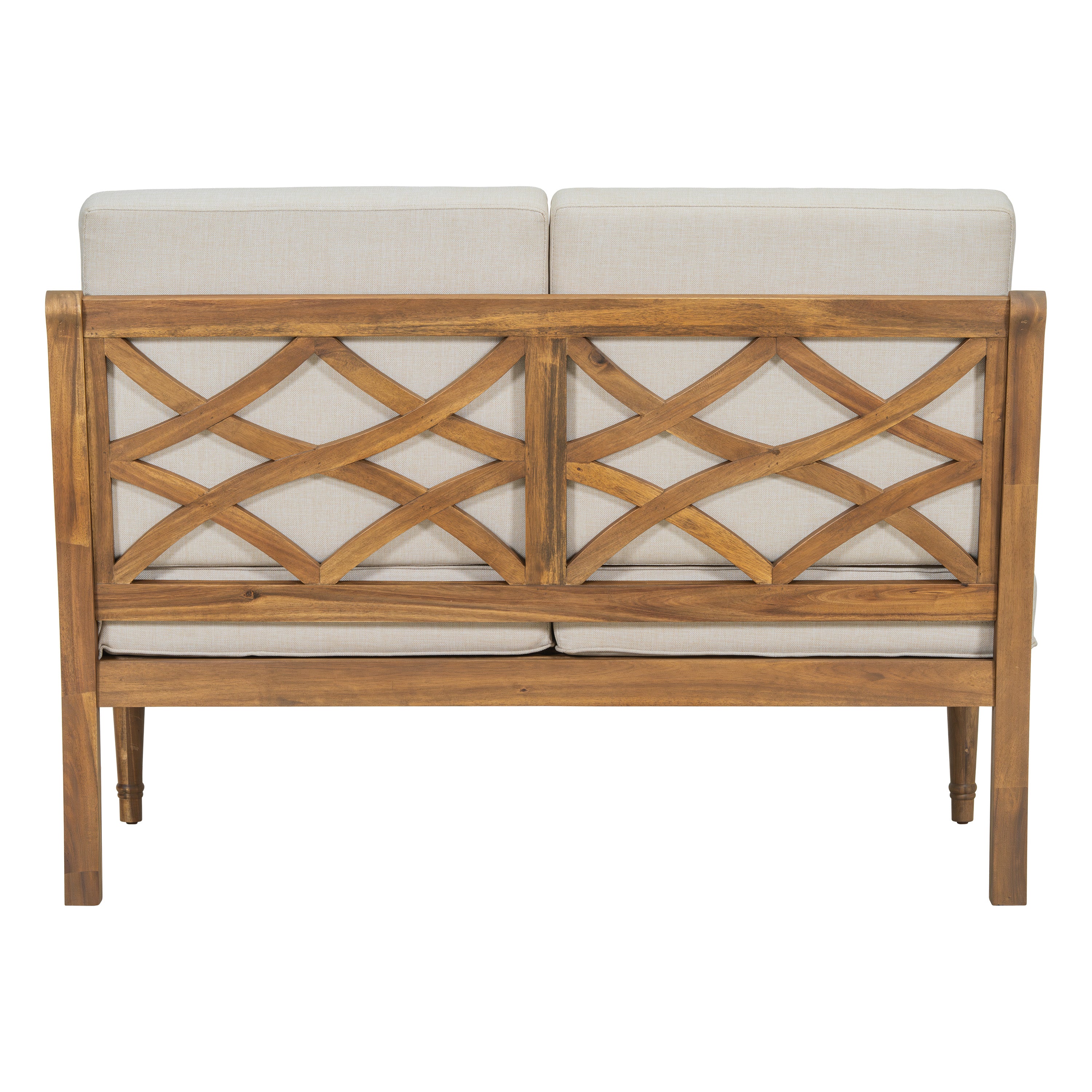Islewood Acacia Wood Outdoor Loveseat with Cushions
