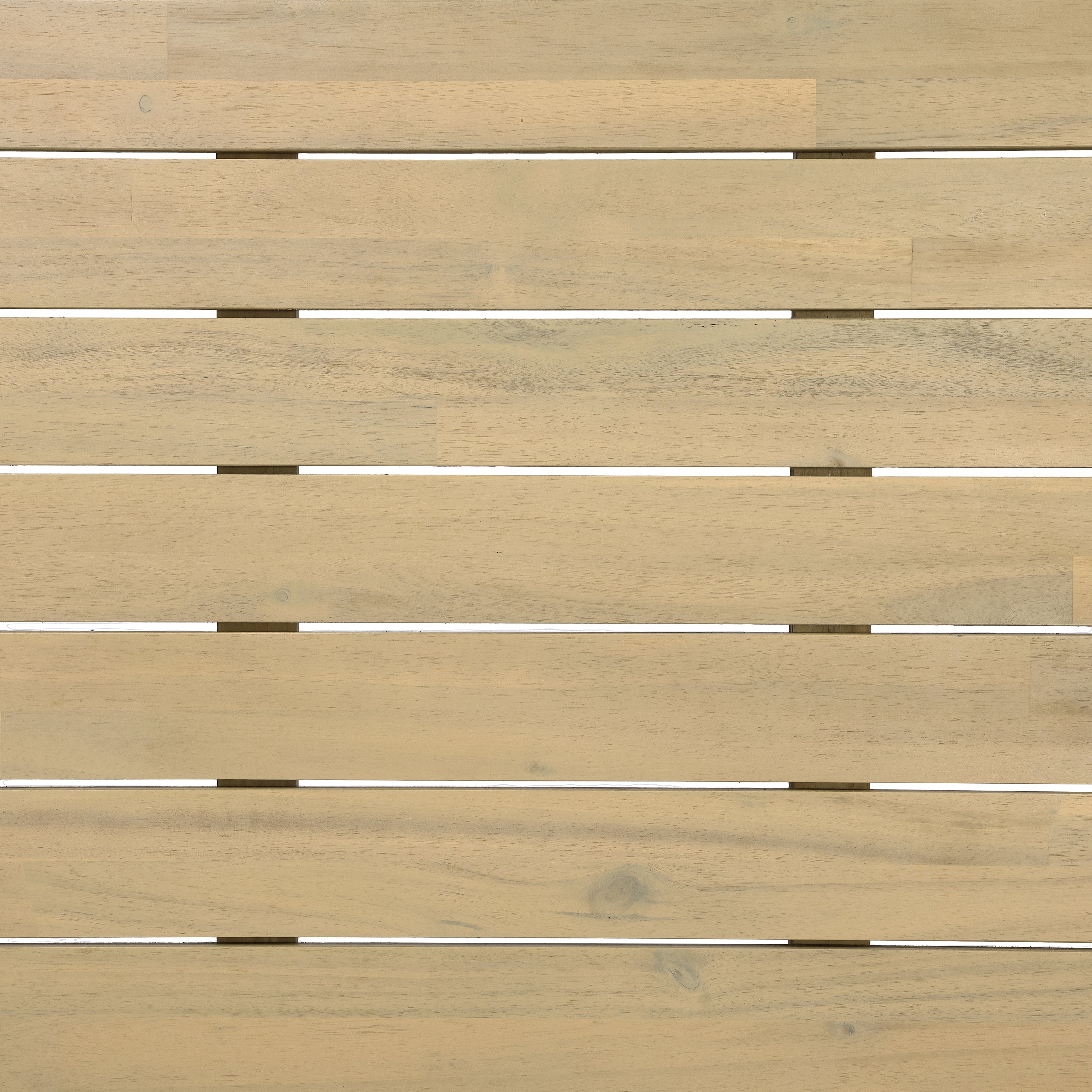 70" Oval Acacia Wood Outdoor Dining Table with Slatted Top, Weathered Finish