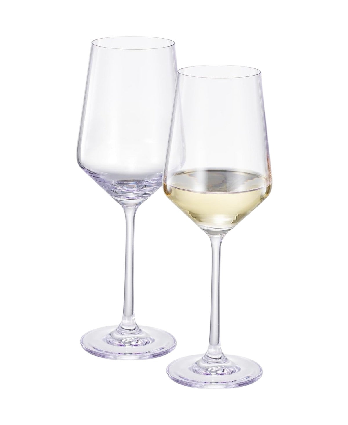 Lavender Colored Crystal Wine Glasses Set of 2