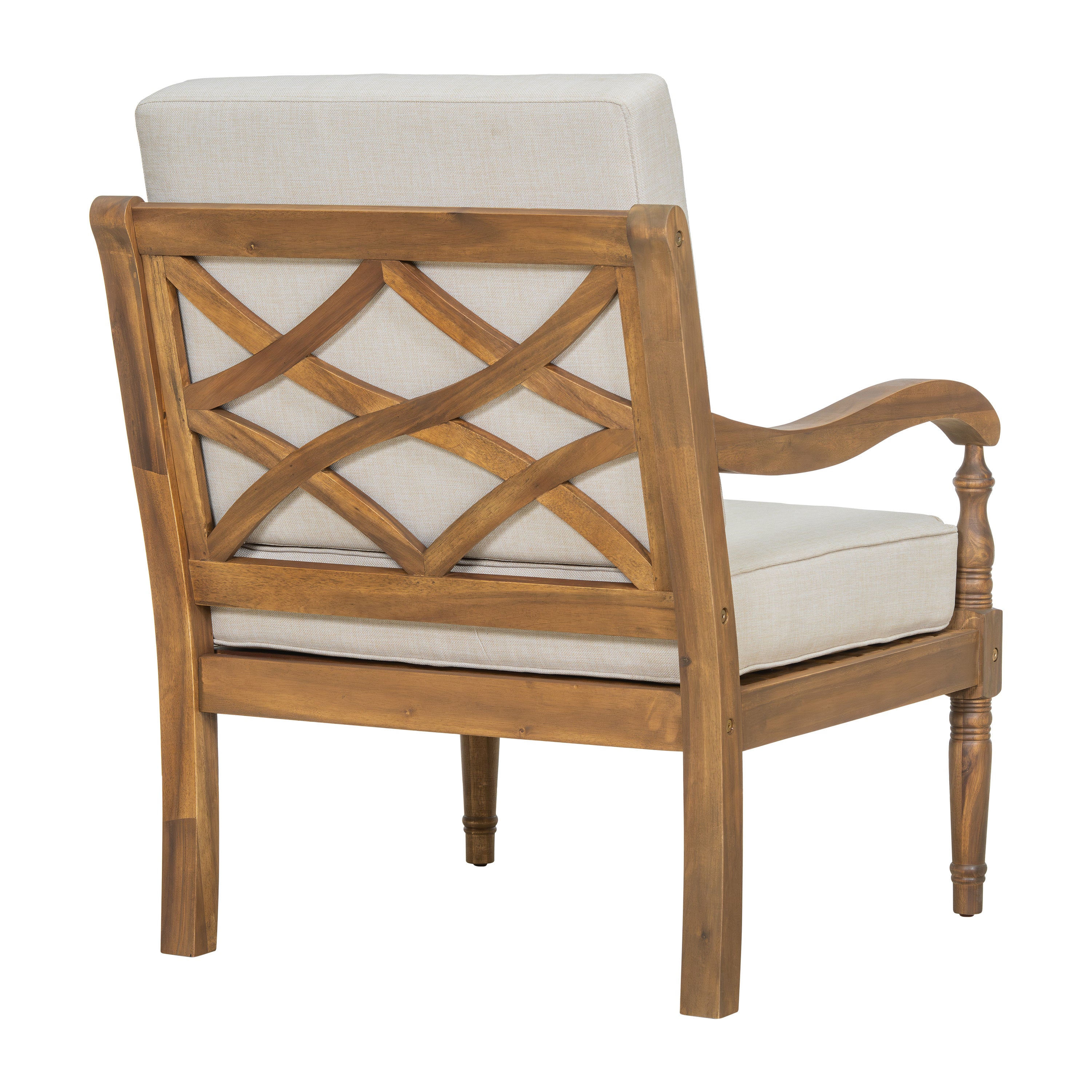Islewood Acacia Wood Outdoor Patio Club Chair with Cushions