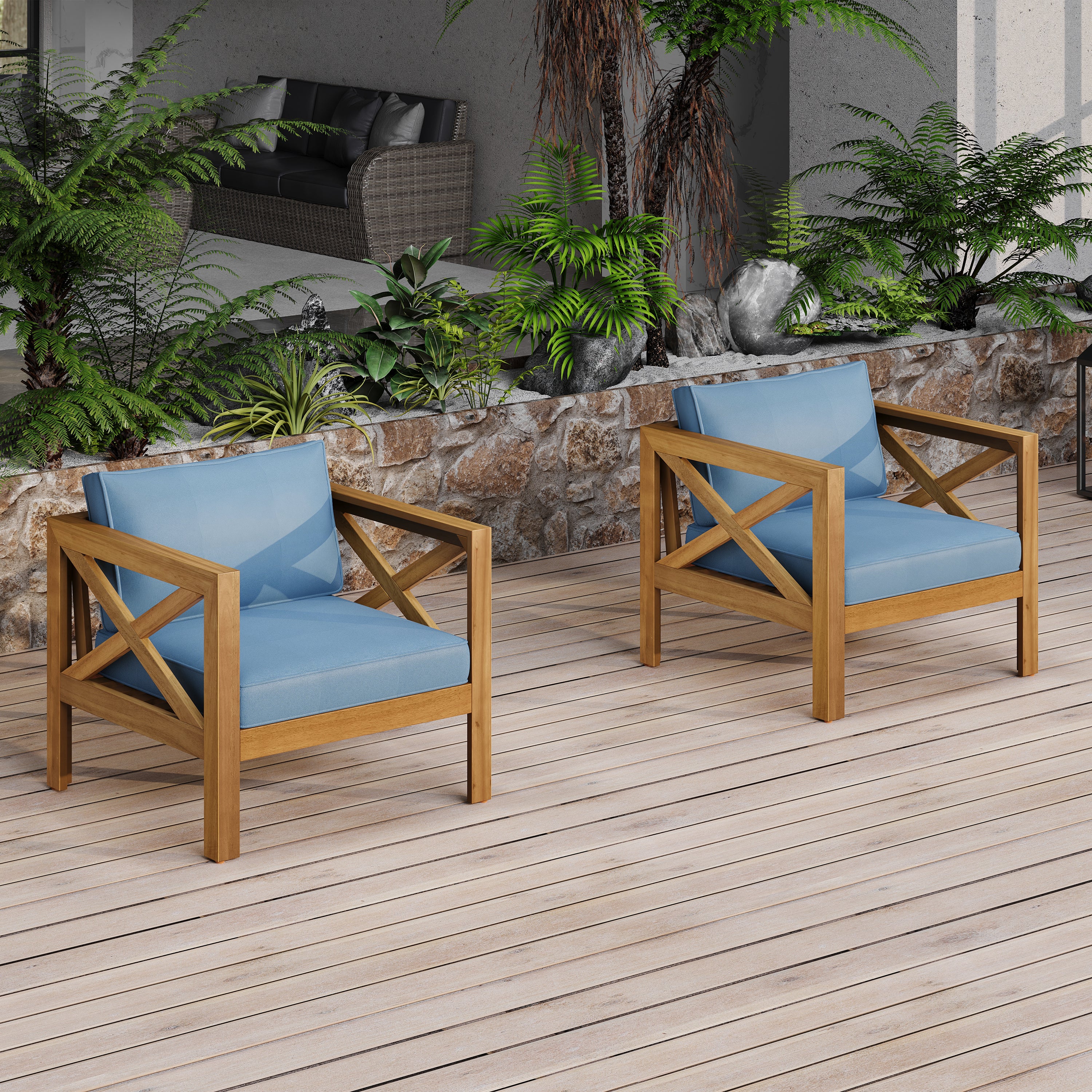 Brava Outdoor 3-Piece Patio Conversation Set