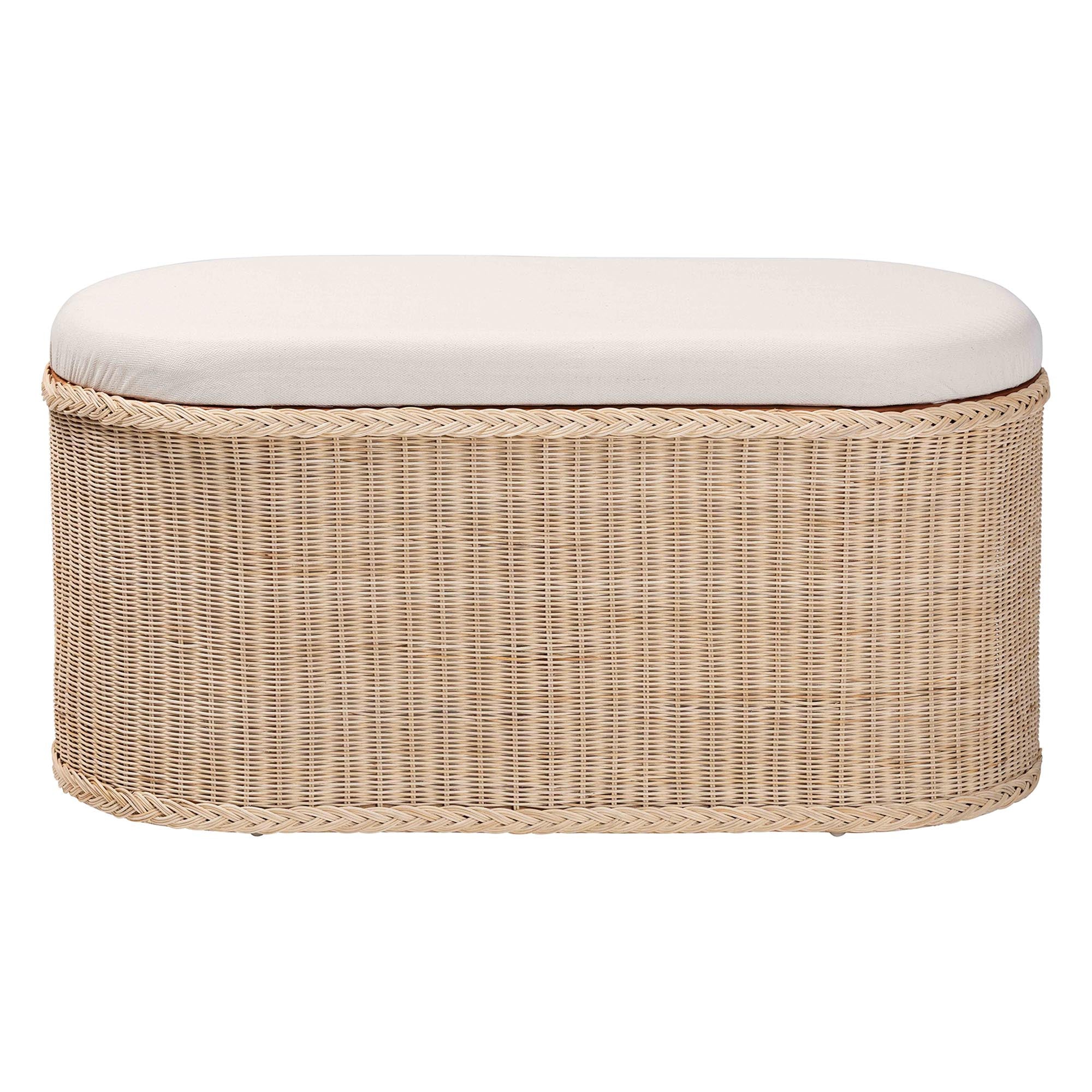 Barid Braided Natural Rattan Storage Bench