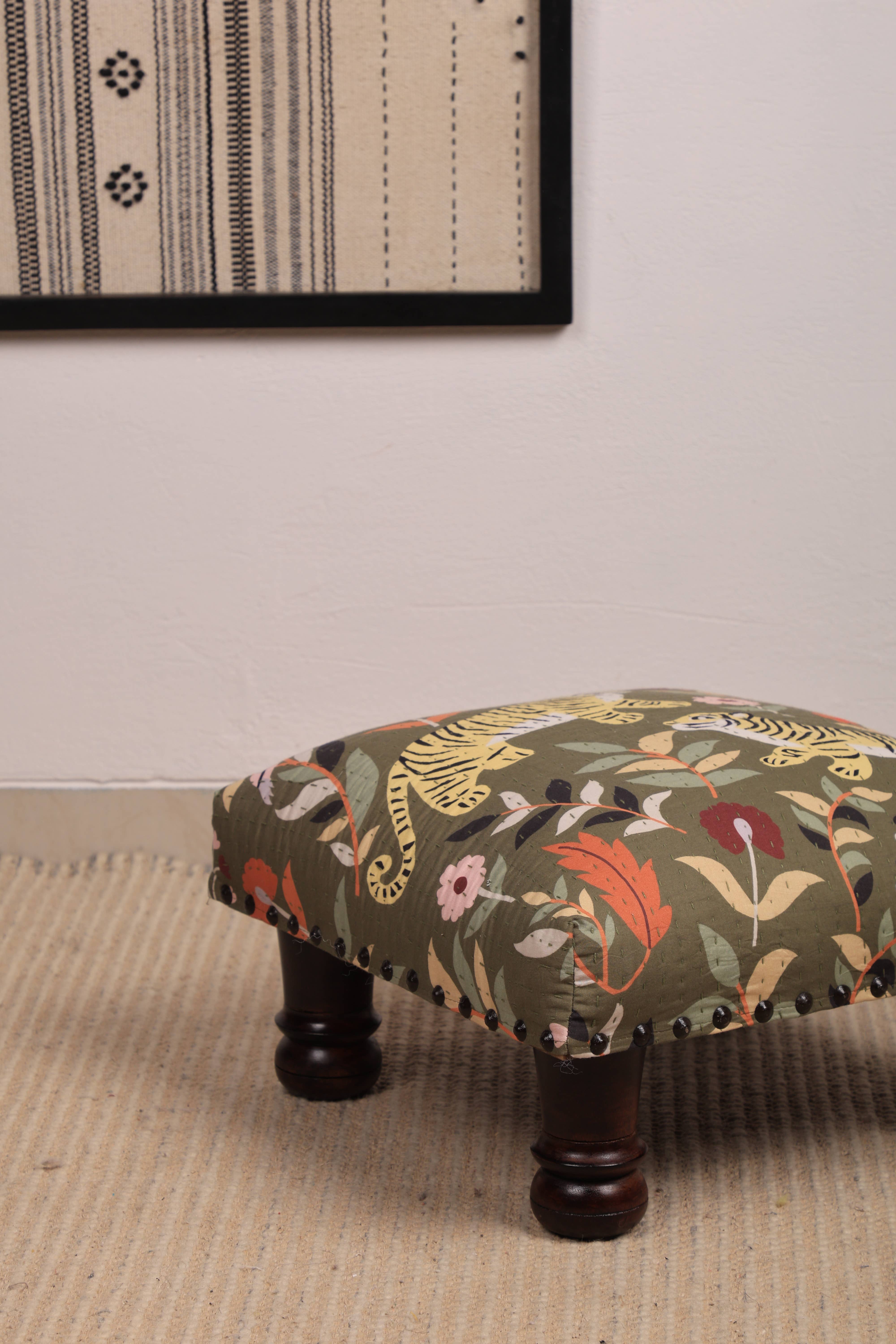 Botanical Tiger Foot Stool