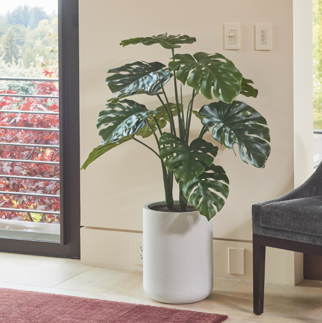 Faux Potted Monstera Tree, 4 ft