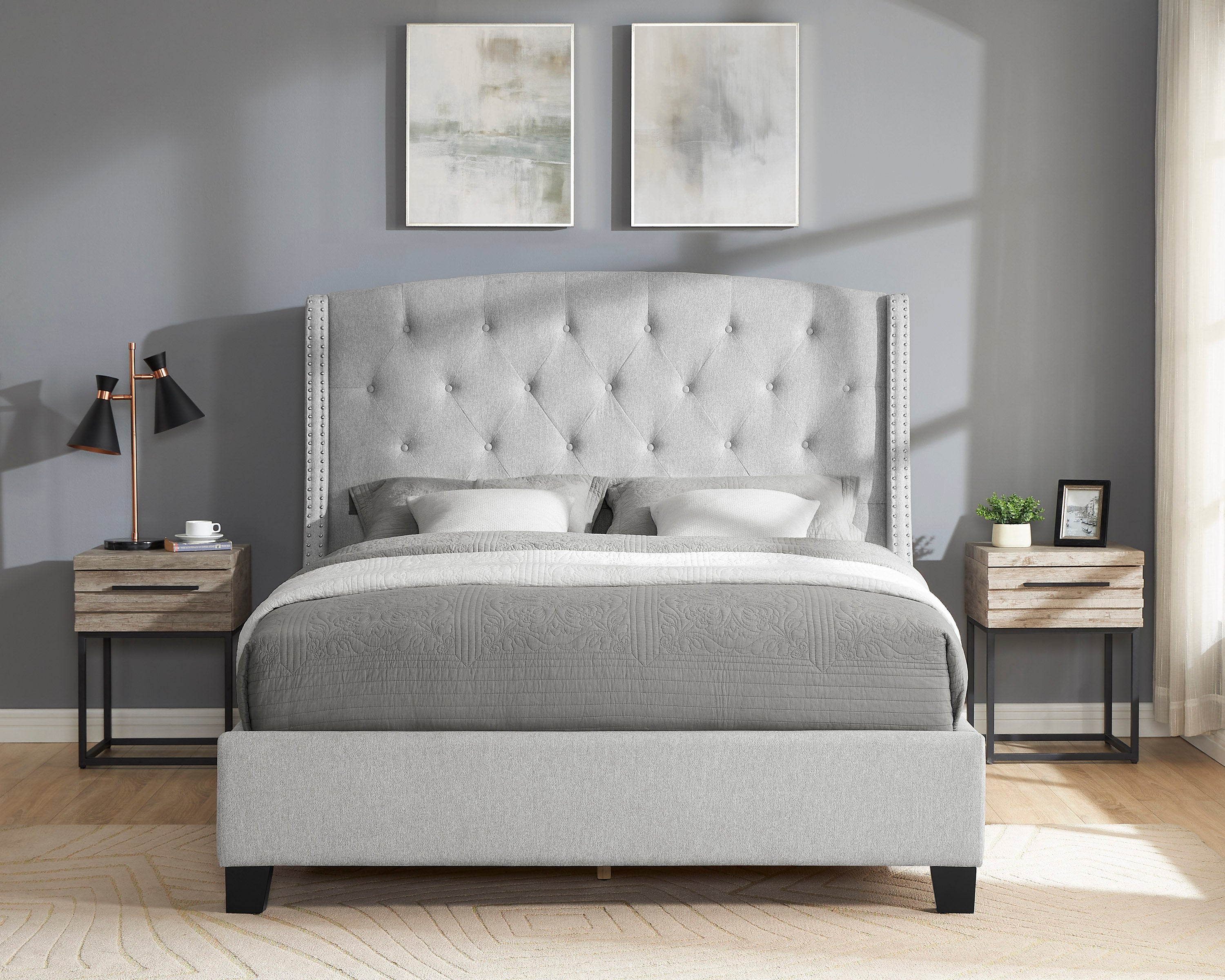 Pier 1 Upholstered Panel Bed - Thumbnail 4