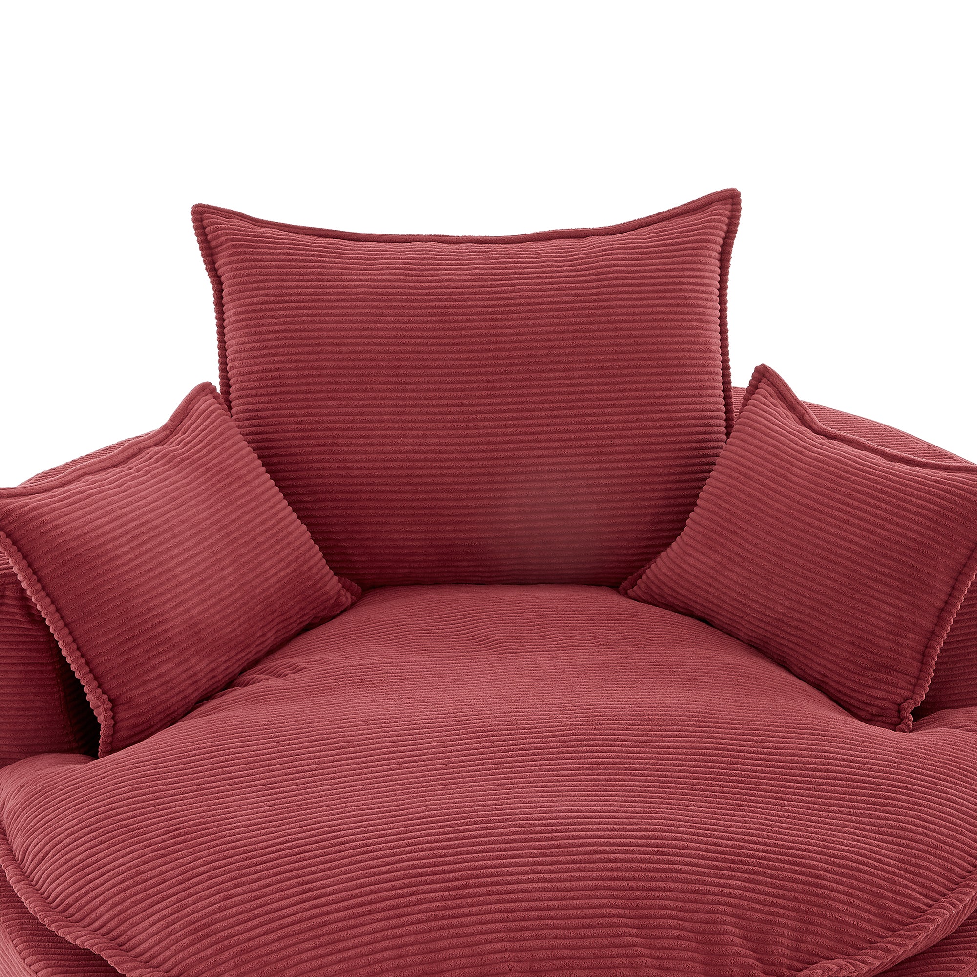 Corduroy 360° Swivel Accent Barrel Chair with 3 Removable Pillows