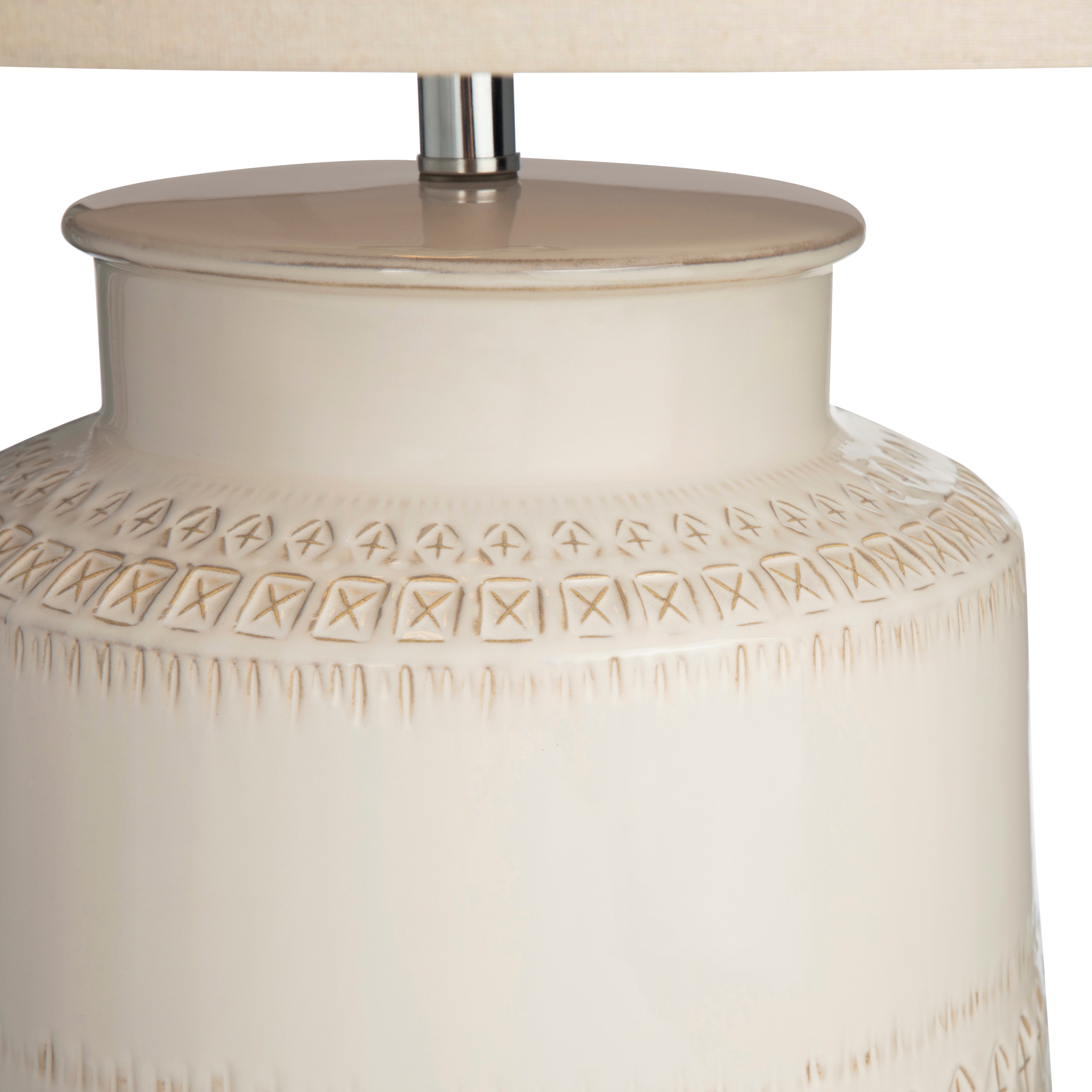 Ceramic Table Lamp with Textured Cream Finish