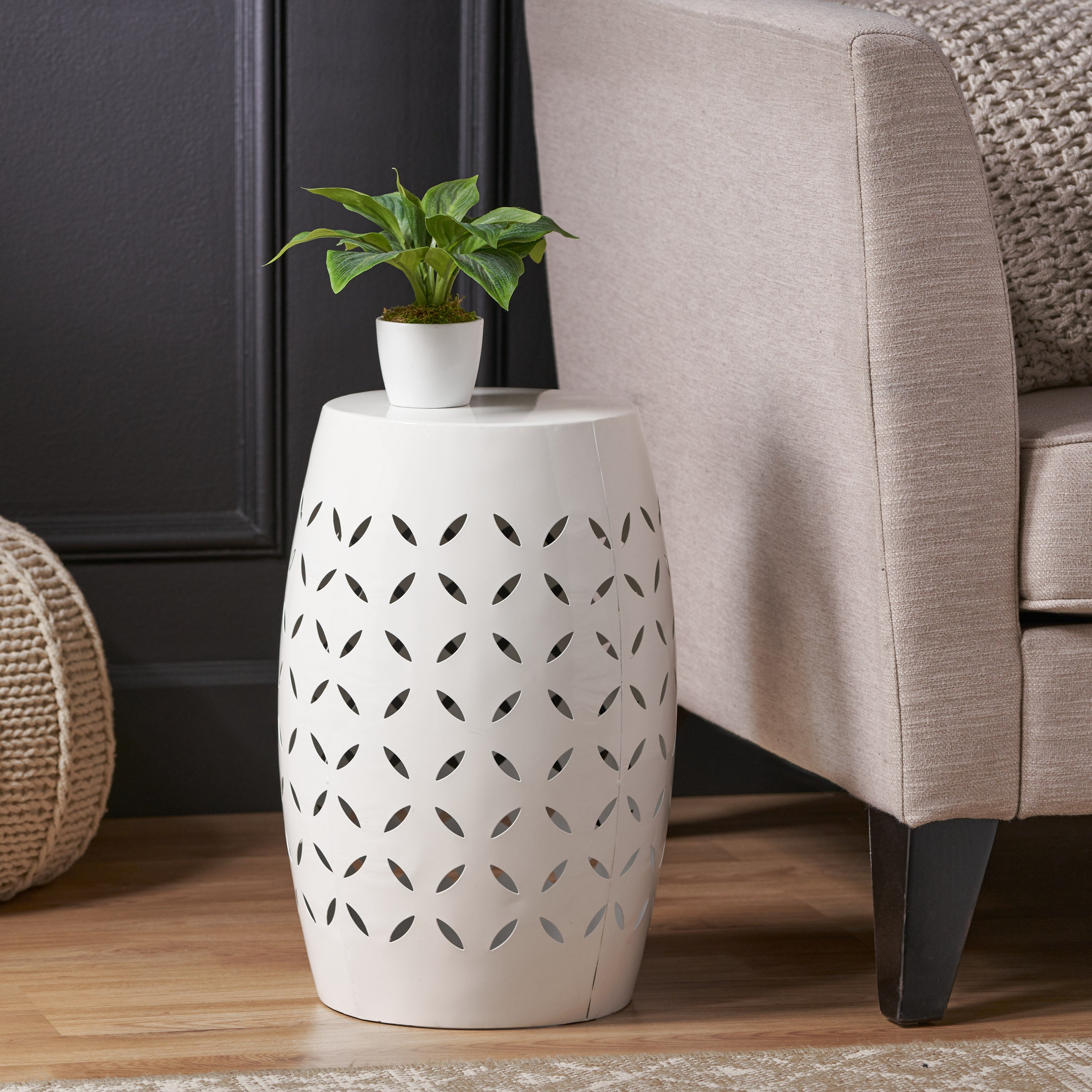 Lilac Outdoor Metal Cutout Accent Table
