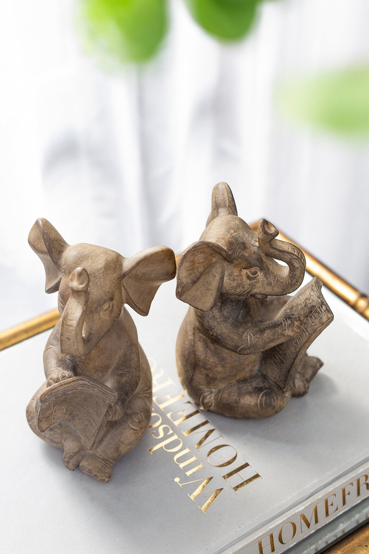 Elephant Bookends, Set of 2
