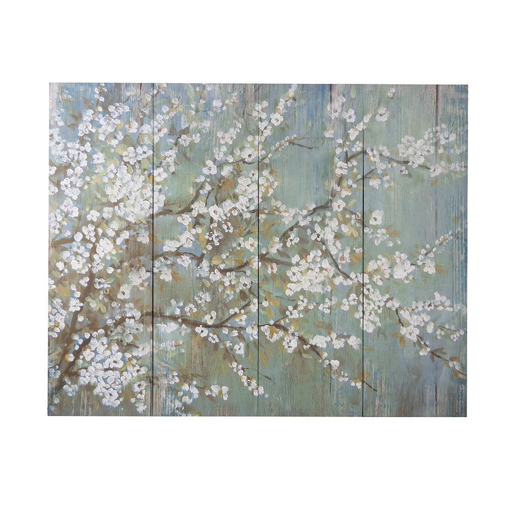 4-Piece Canvas Wall Art with Cherry Blossom Print Pattern
