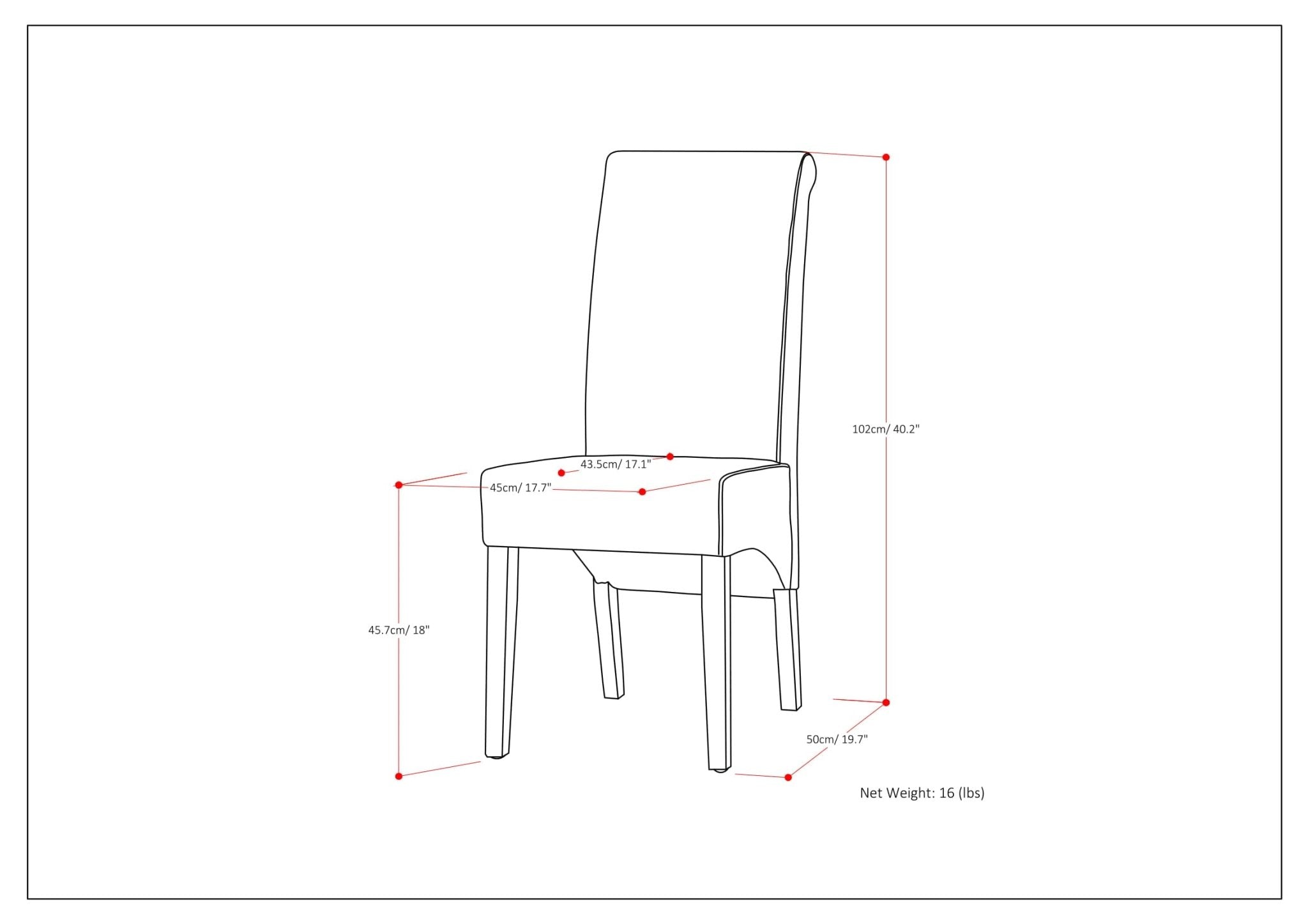 Aegis Upholstered Dining Chair with Curved Top Detail, Set of 2 - Dining Chairs