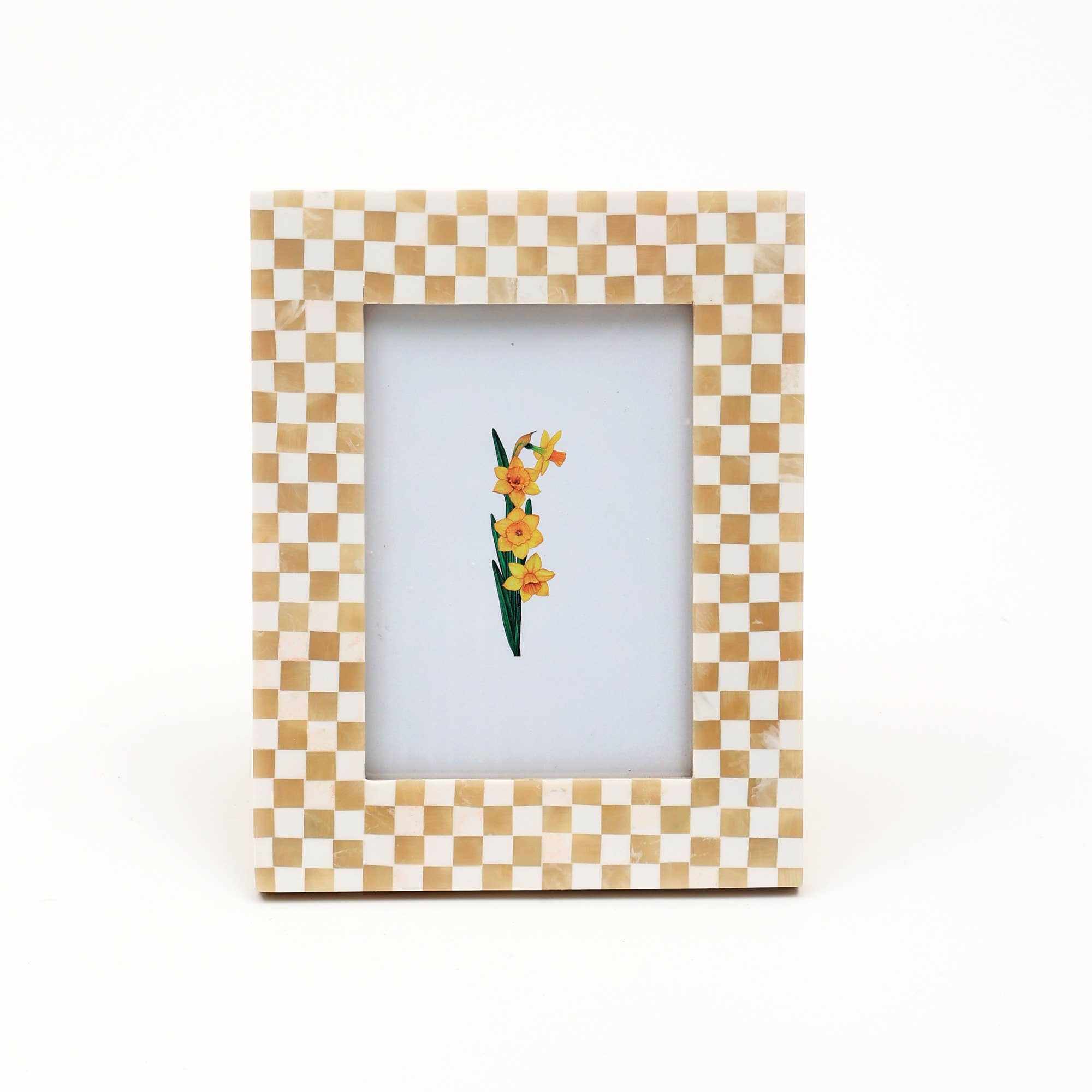 Handcrafted Checkerboard Carnival Resin Photo Frame, 5x7