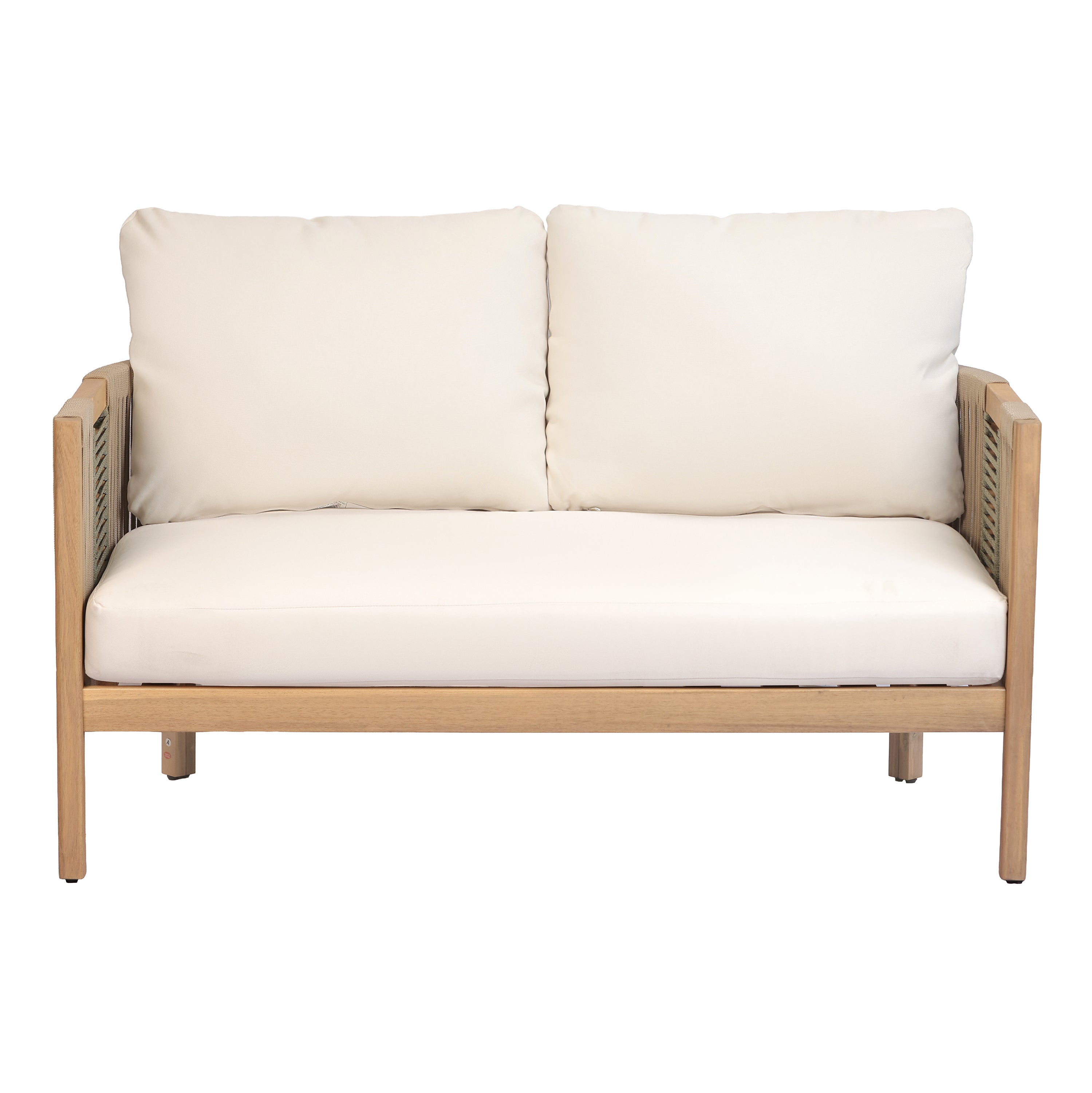 Potter Outdoor  Acacia Wood Loveseat & 2-Tier Coffee Table Set