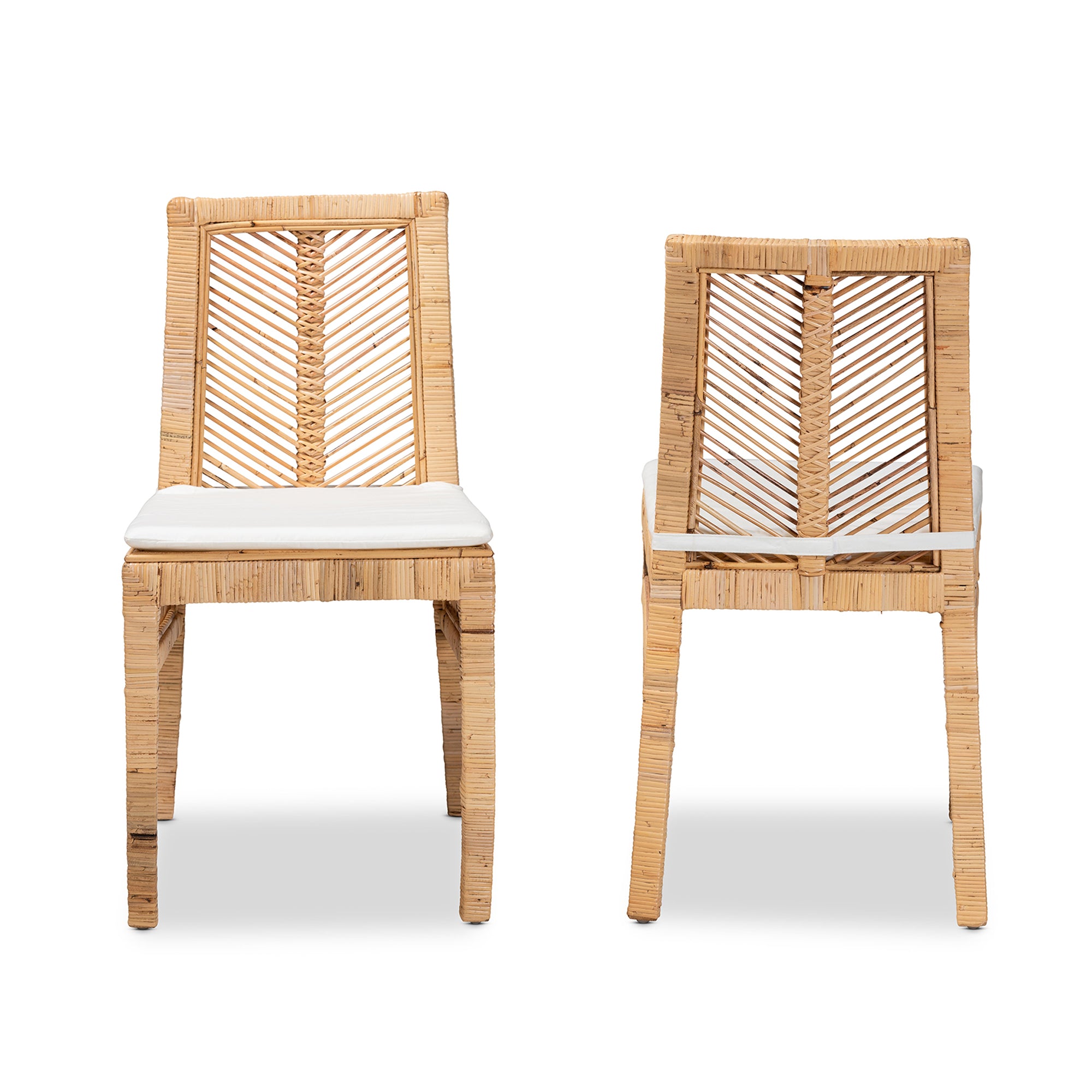 Saffira Rattan 2-Piece Dining Chair Set