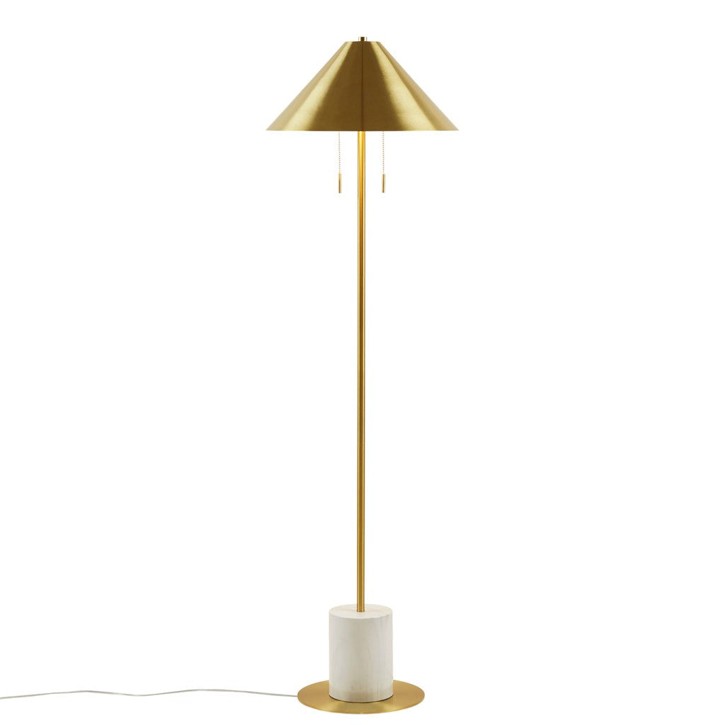 Floor lamp with Faux Marble Base and Pull Chain Switch