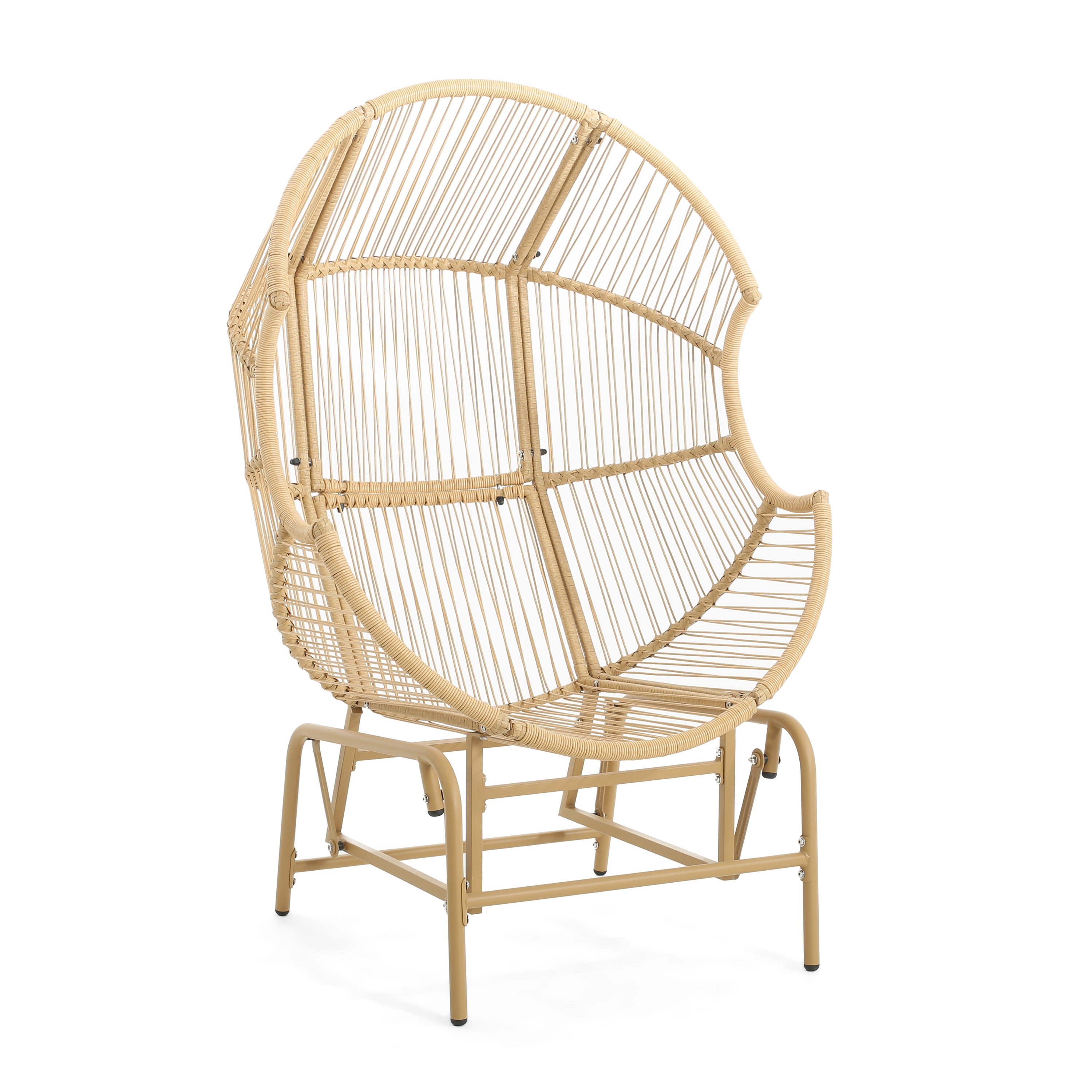 Variscite Outdoor Wicker Glider Chair with Cushion Seat