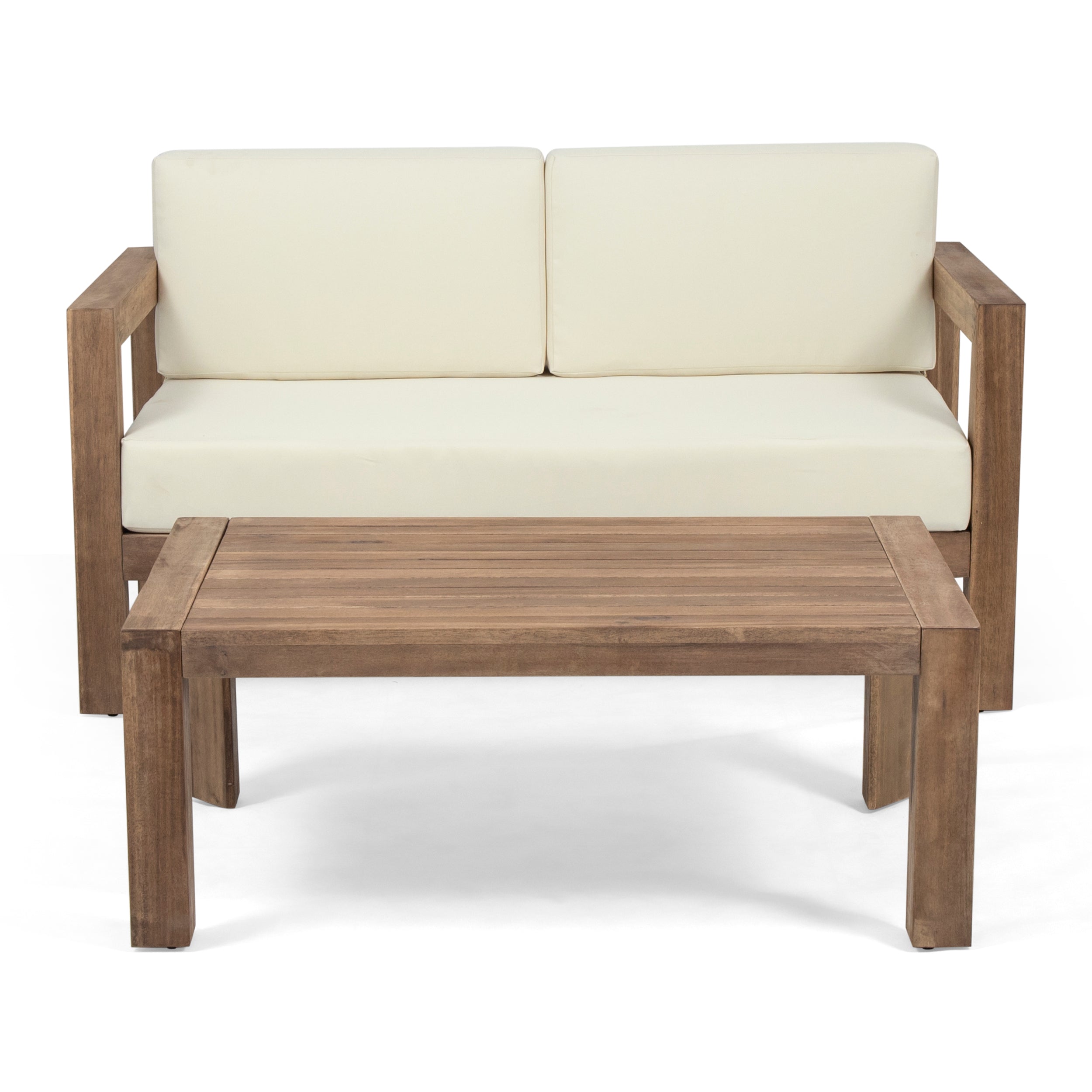 2-Piece Patio Set with Open-Back Loveseat and Coffee Table
