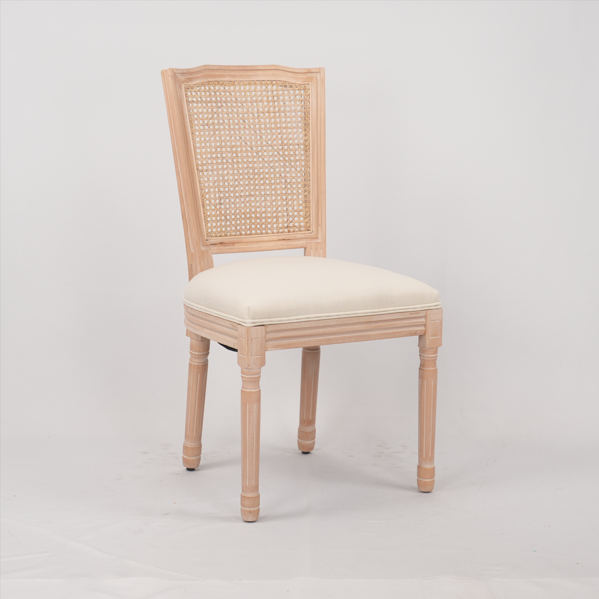 French Country Upholstered Fabric French Dining Chair, Set of 2