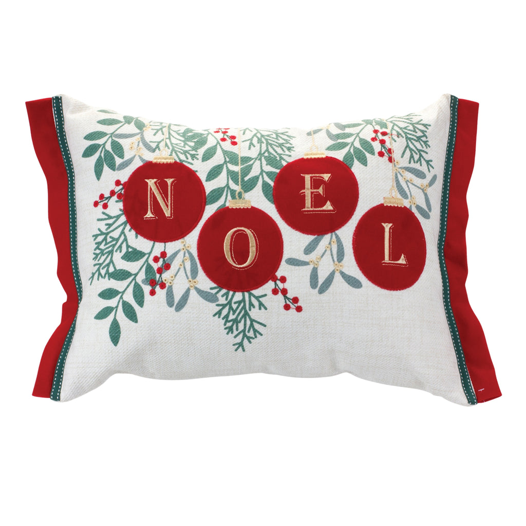 Noel Ornaments Throw Pillow 19"