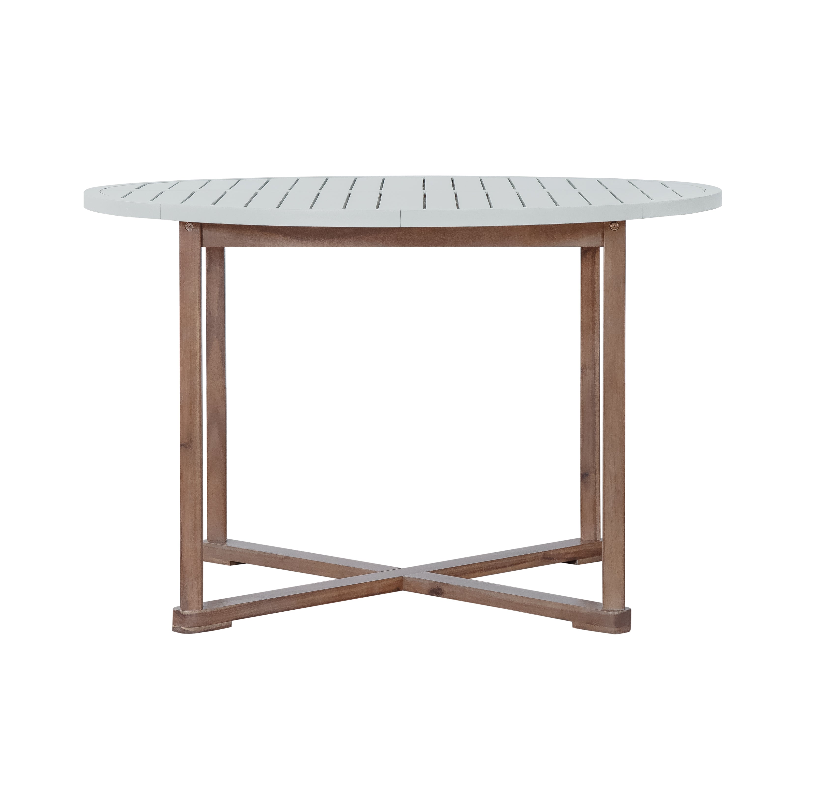 U_STYLE 5-Piece Outdoor Dining Set with 4 Acacia Wood Chairs,47.2" Round Dining Table with Slatted Design, Ideal for Patios, Gardens, Poolsides, and Lawn Areas & Indoor