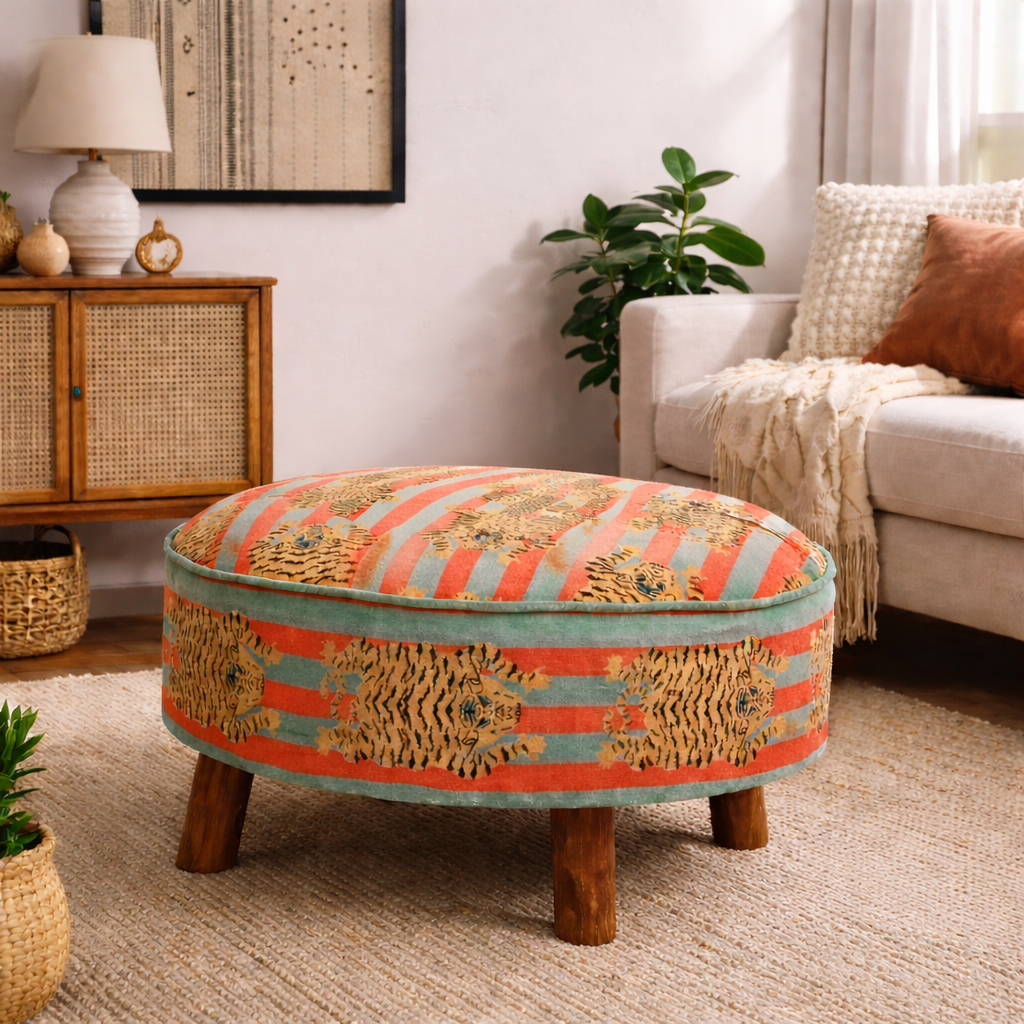 Velvet Safari Ottoman