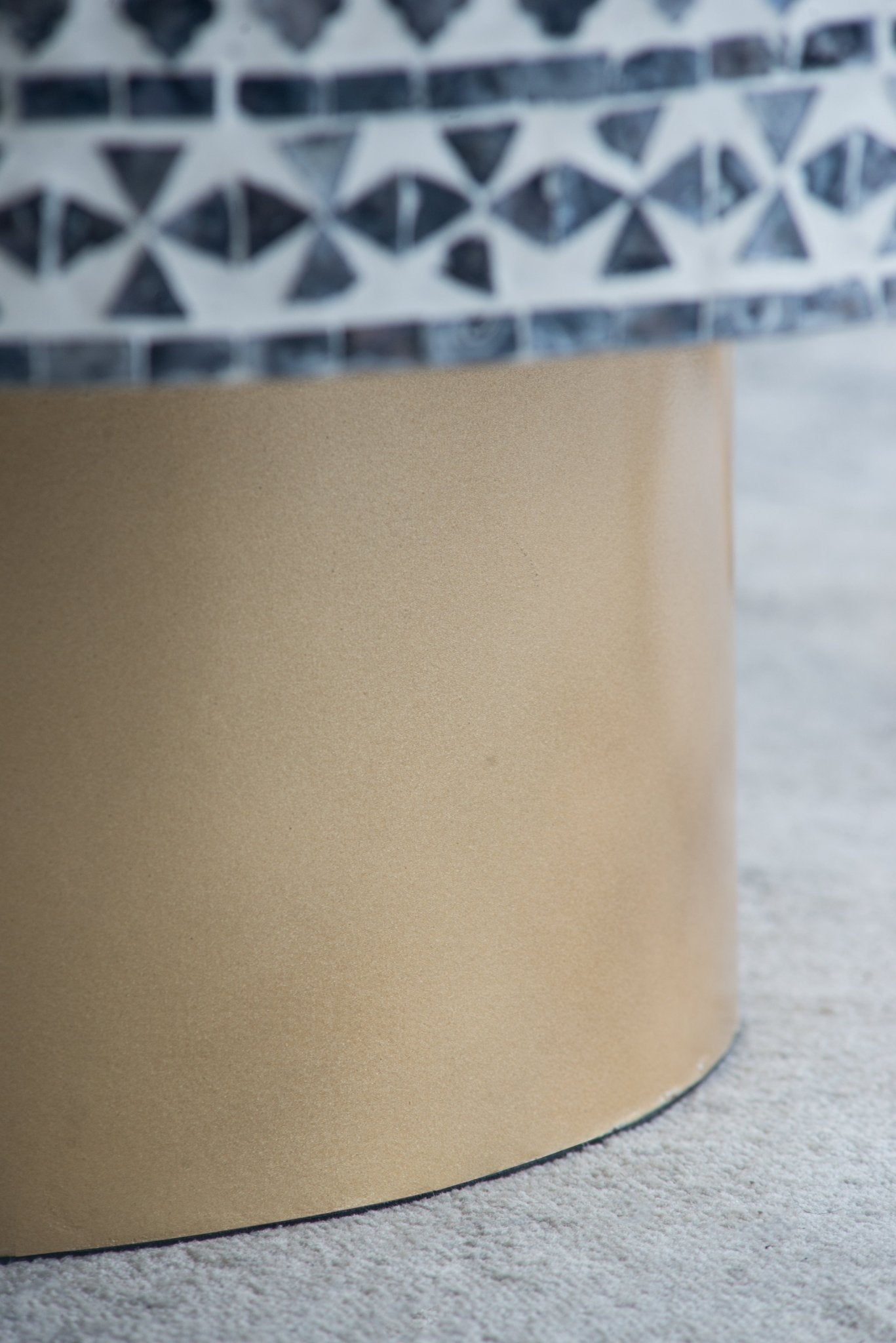 Alacrits Round Coffee Table with Capiz Design and Pedestal Base - Coffee Tables