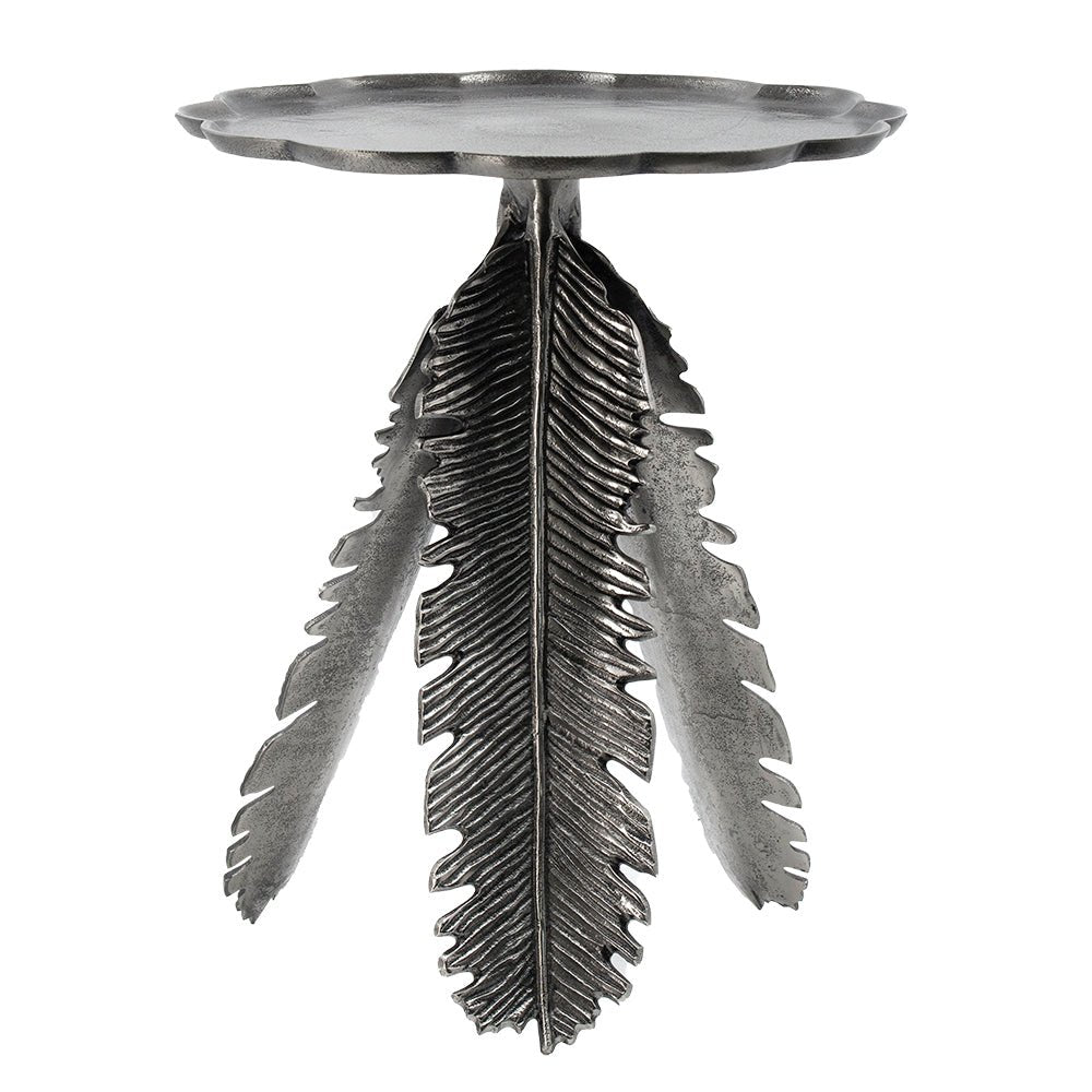 Aluminum Side Table with Leaf Design - Side Tables